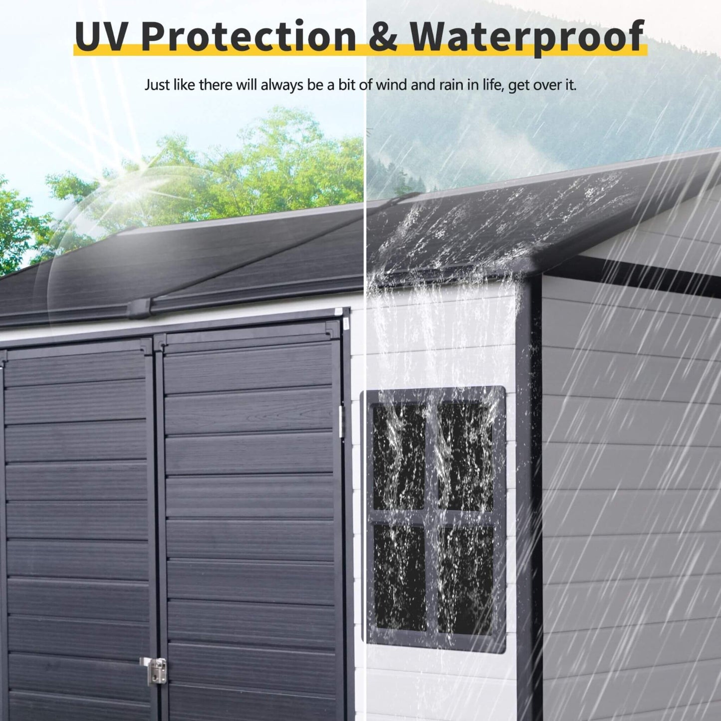 Alora 6x8 Heavy-Duty Resin Storage Shed – Lockable Doors & Built-In Floor