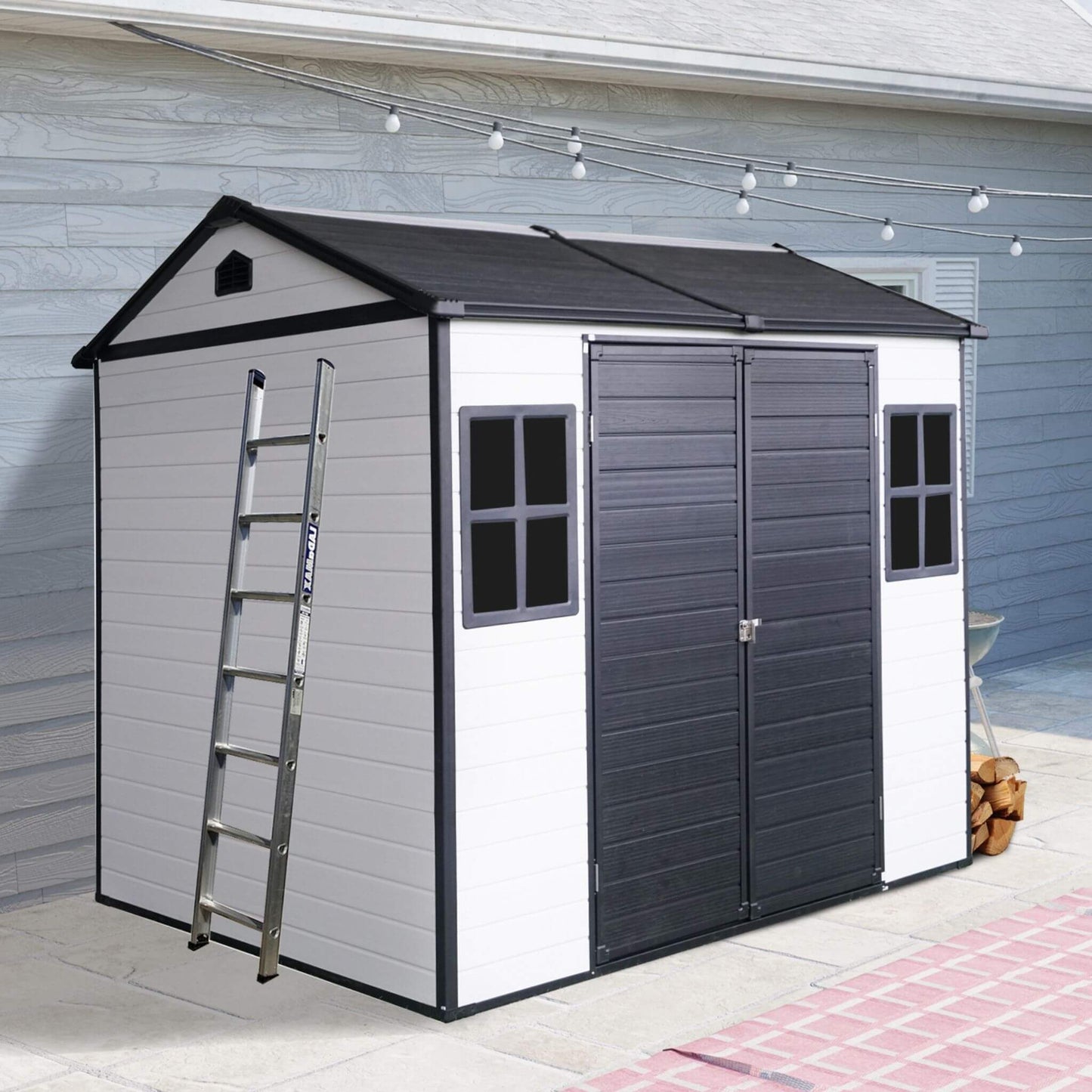Alora 6x8 Heavy-Duty Resin Storage Shed – Lockable Doors & Built-In Floor