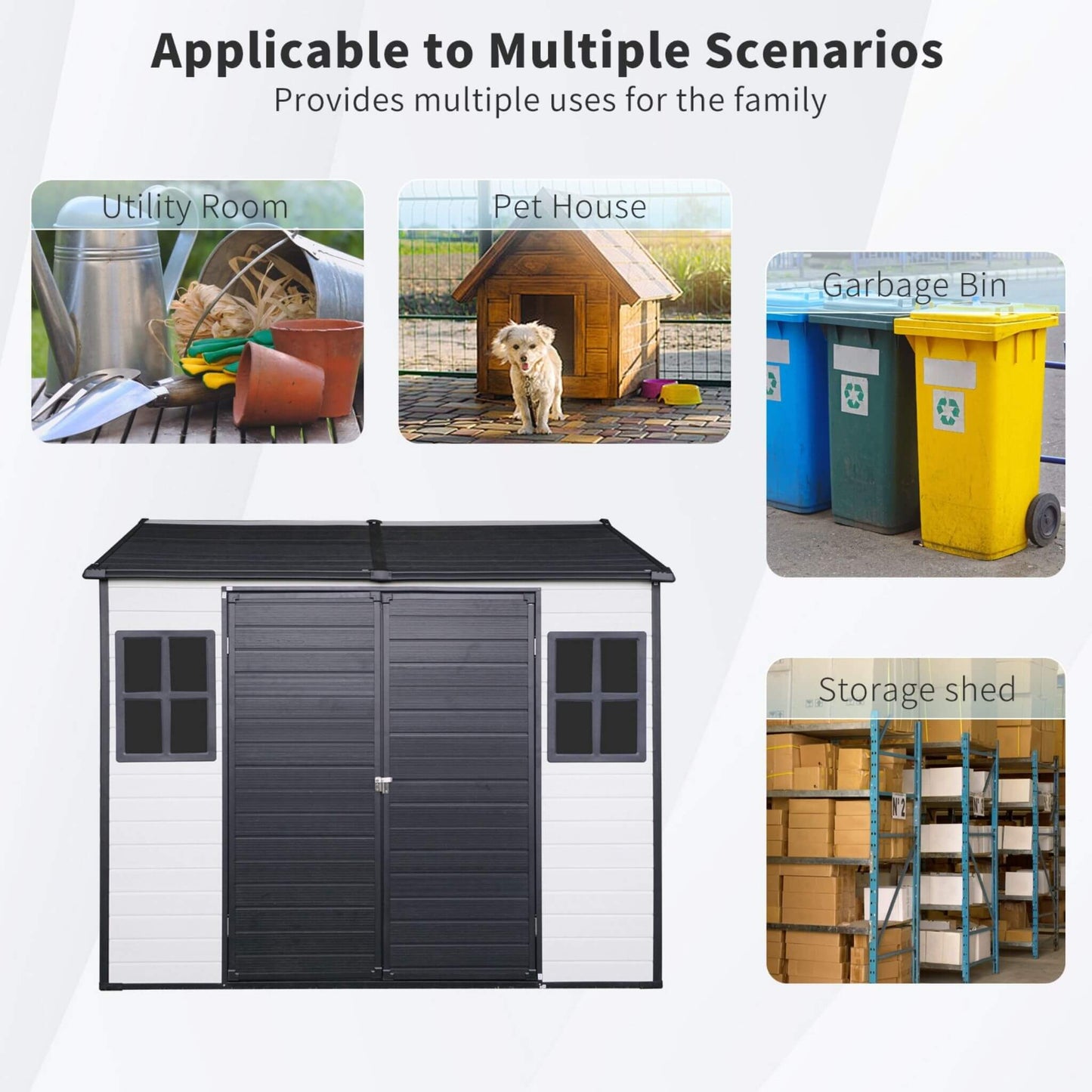 Alora 6x8 Heavy-Duty Resin Storage Shed – Lockable Doors & Built-In Floor