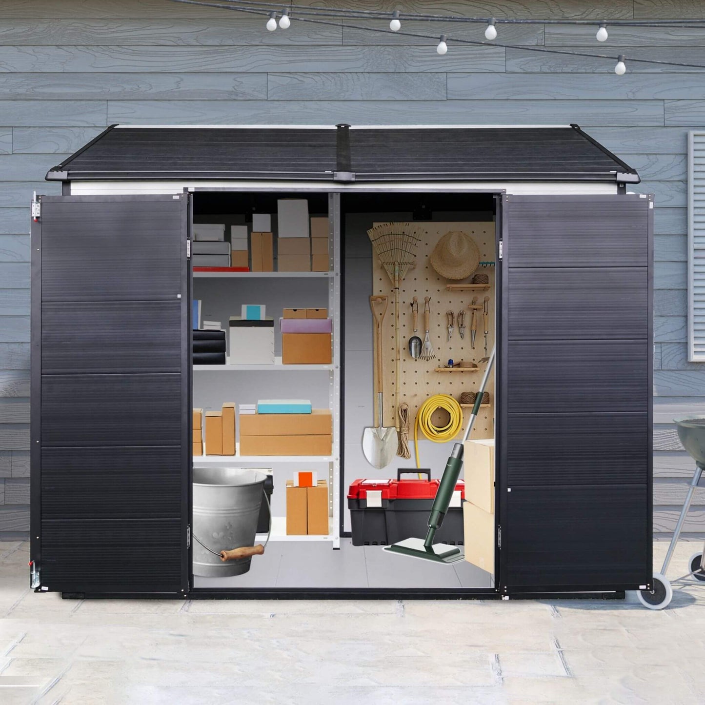 Alora 6x8 Heavy-Duty Resin Storage Shed – Lockable Doors & Built-In Floor