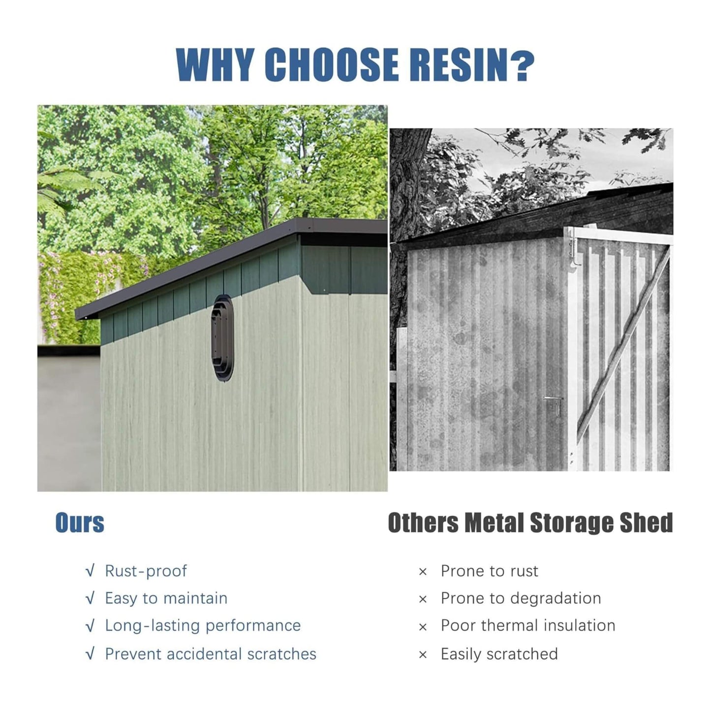 Alora 6x8 Outdoor Resin Storage Shed – Double Doors & Sloping Roof