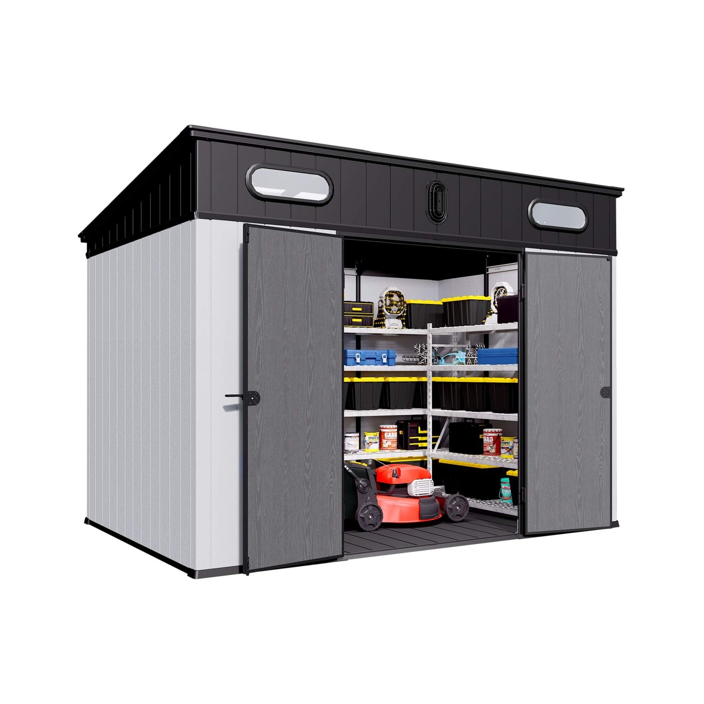 Alora 7x10 Heavy-Duty Weather-Resistant Resin Storage Shed – Steel Frame & Floor