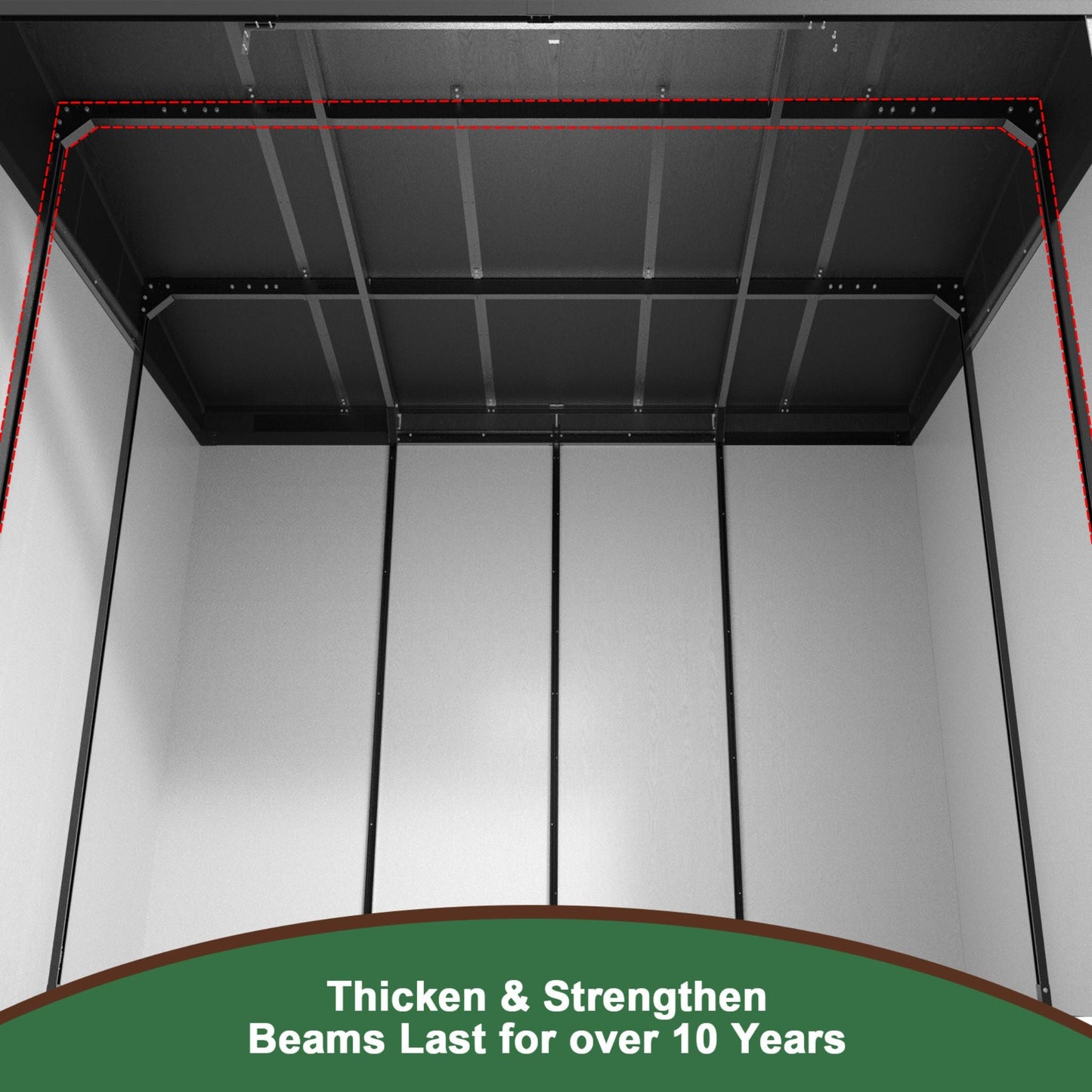 Alora 7x10 Heavy-Duty Polypropylene Storage Shed – Steel Frame & Floor