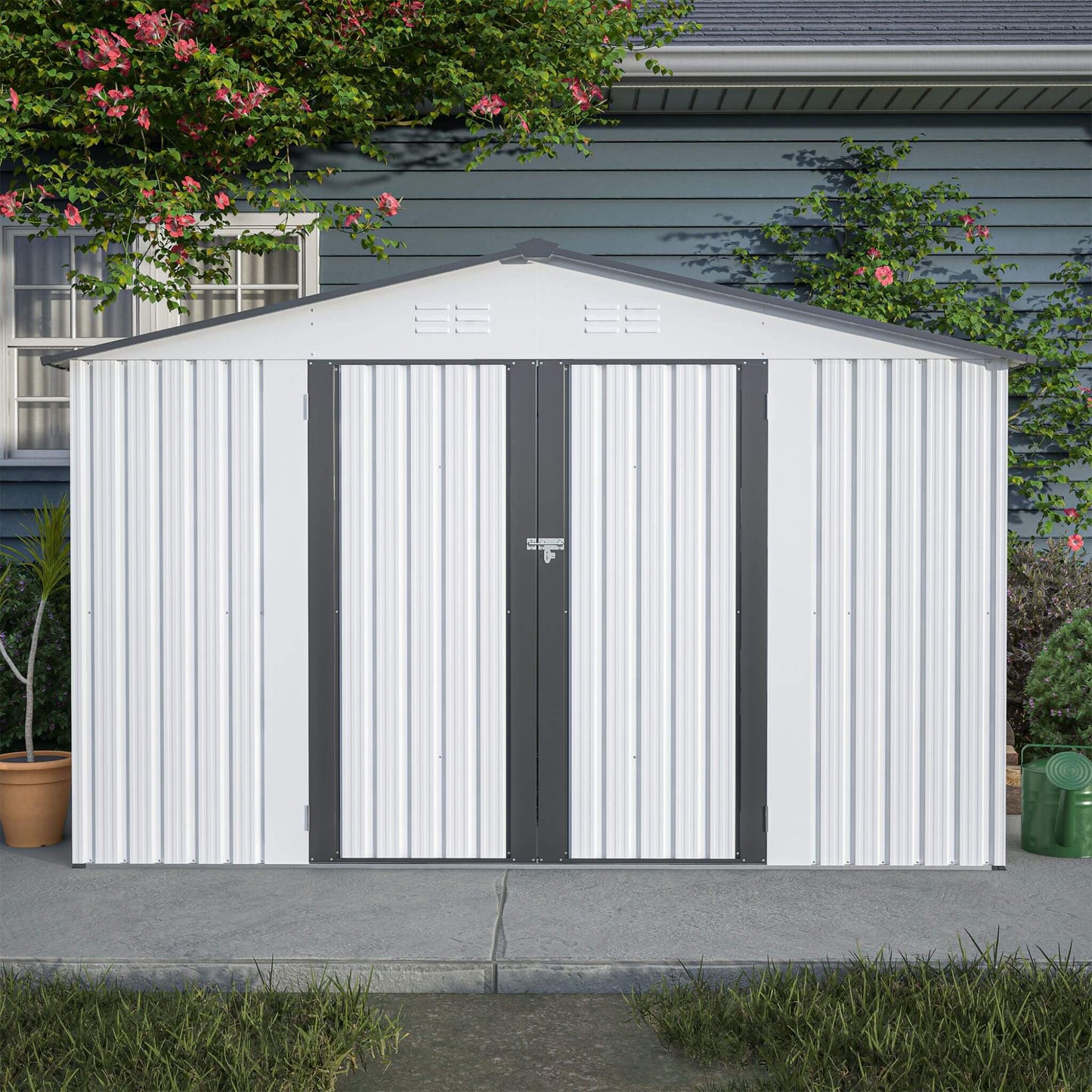 Alora 8x10 Heavy-Duty All-Weather Metal Garden Shed