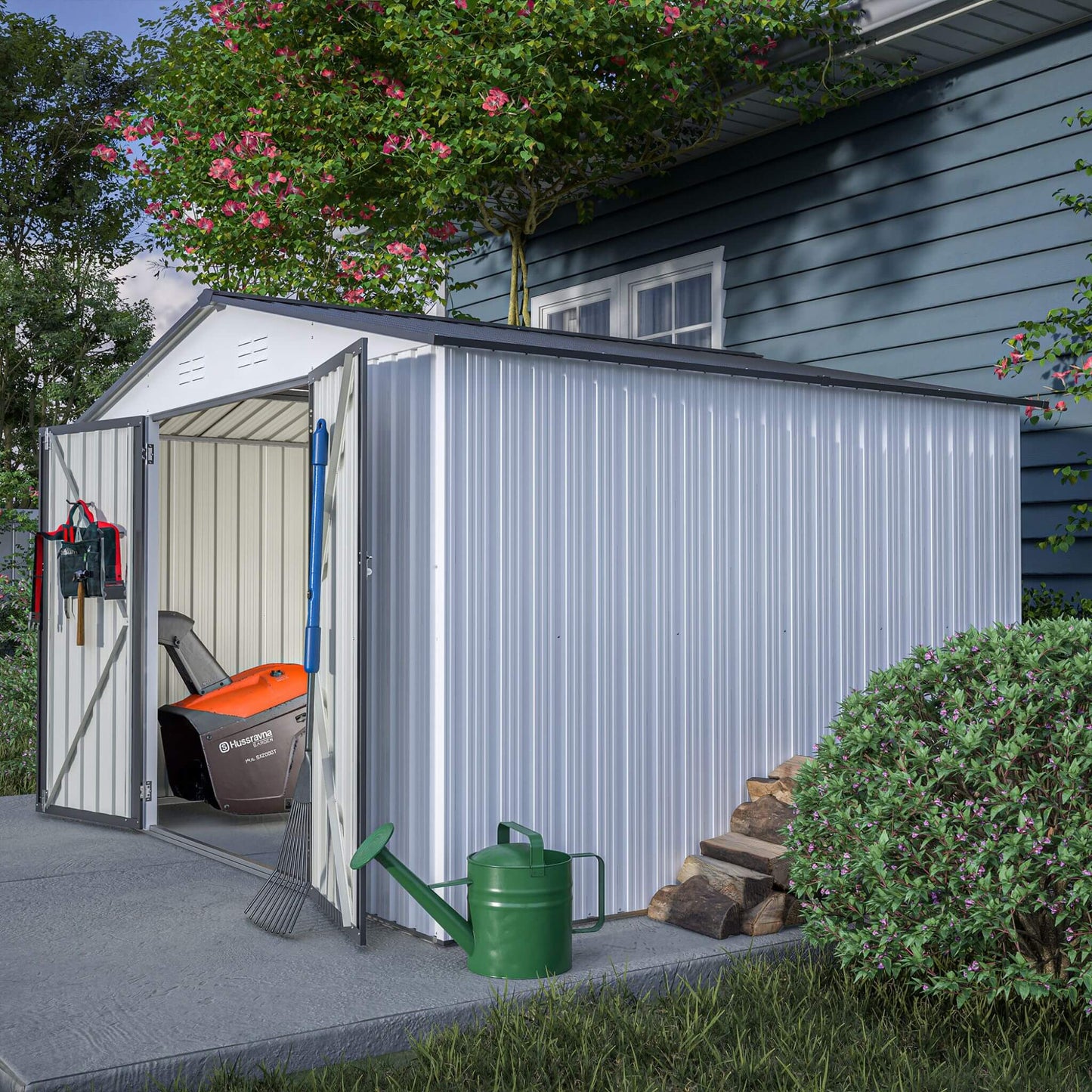 Alora 8x10 Heavy-Duty All-Weather Metal Garden Shed