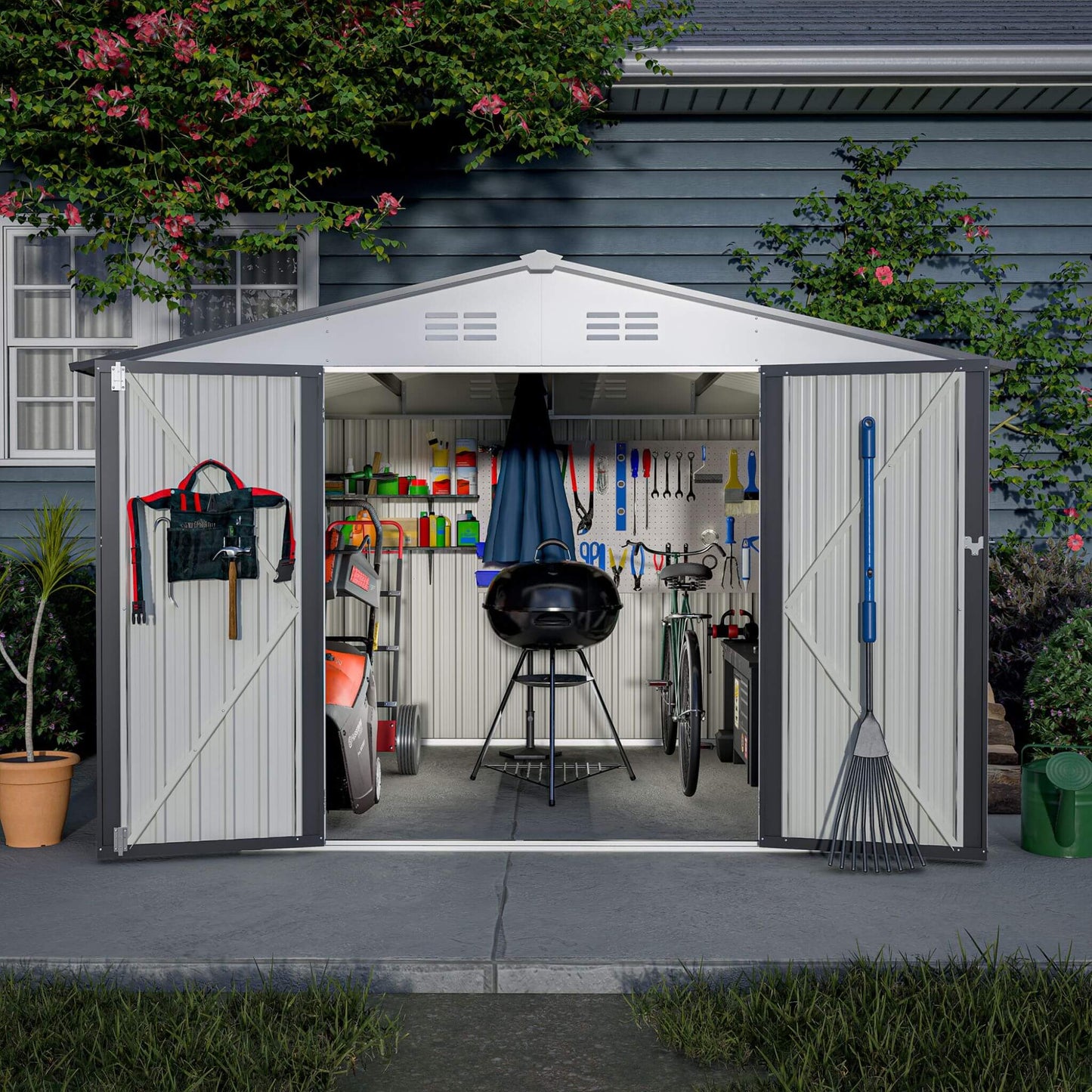 Alora 8x10 Heavy-Duty All-Weather Metal Garden Shed