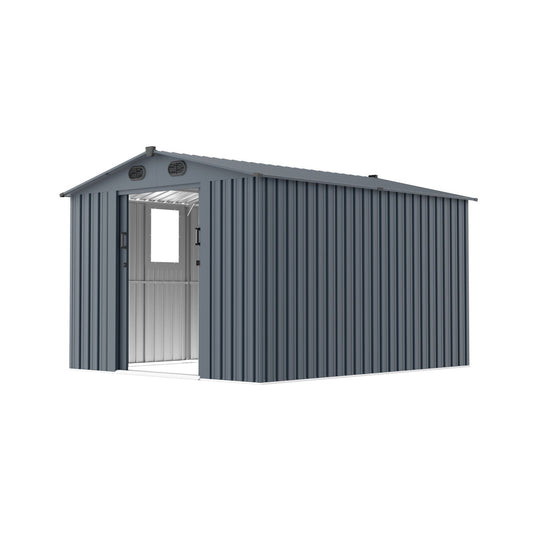 Alora 8x10 Outdoor Metal Storage Shed – Window & Lockable Doors