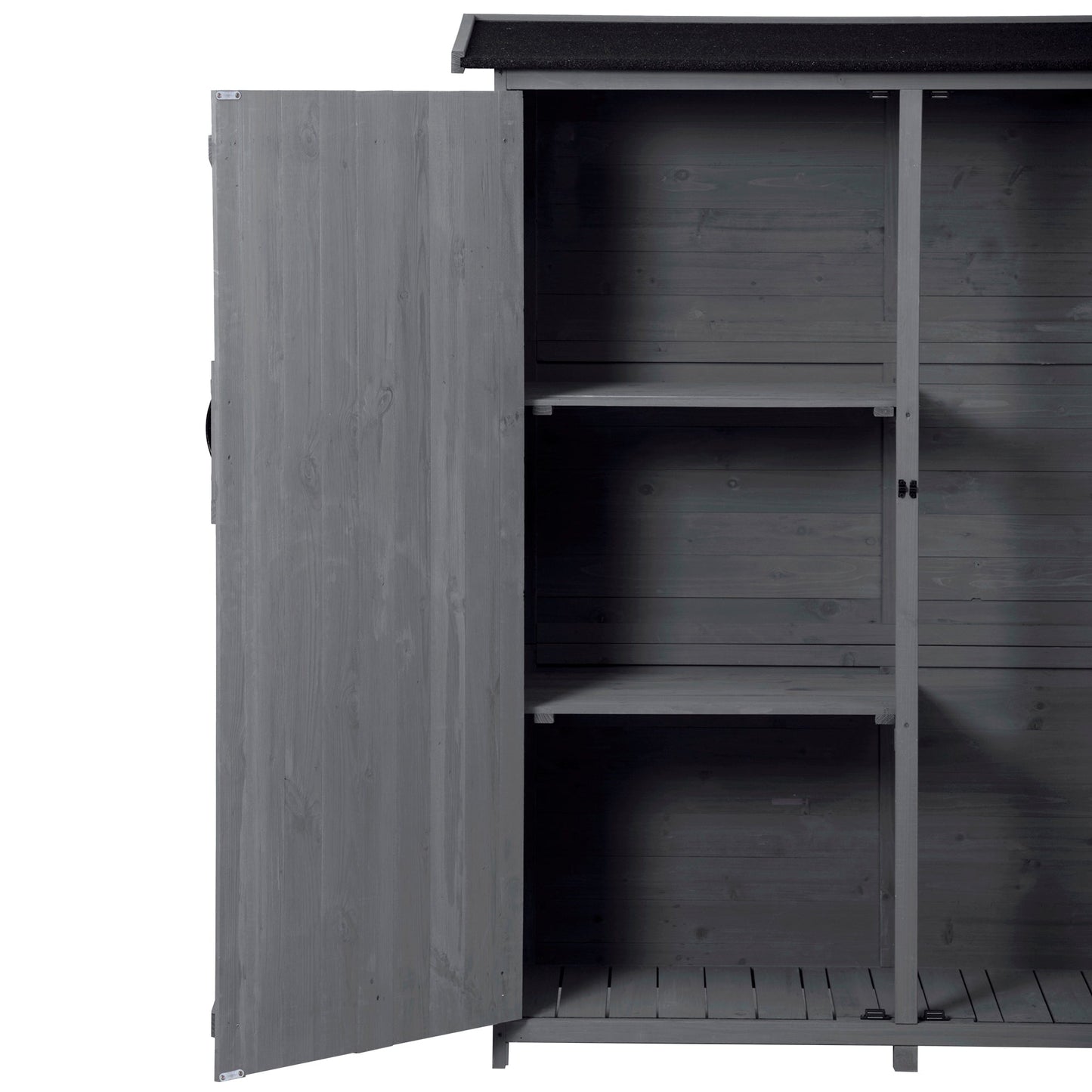 5x4 Outdoor Wood Storage Shed – Gray Finish, Waterproof Asphalt Roof