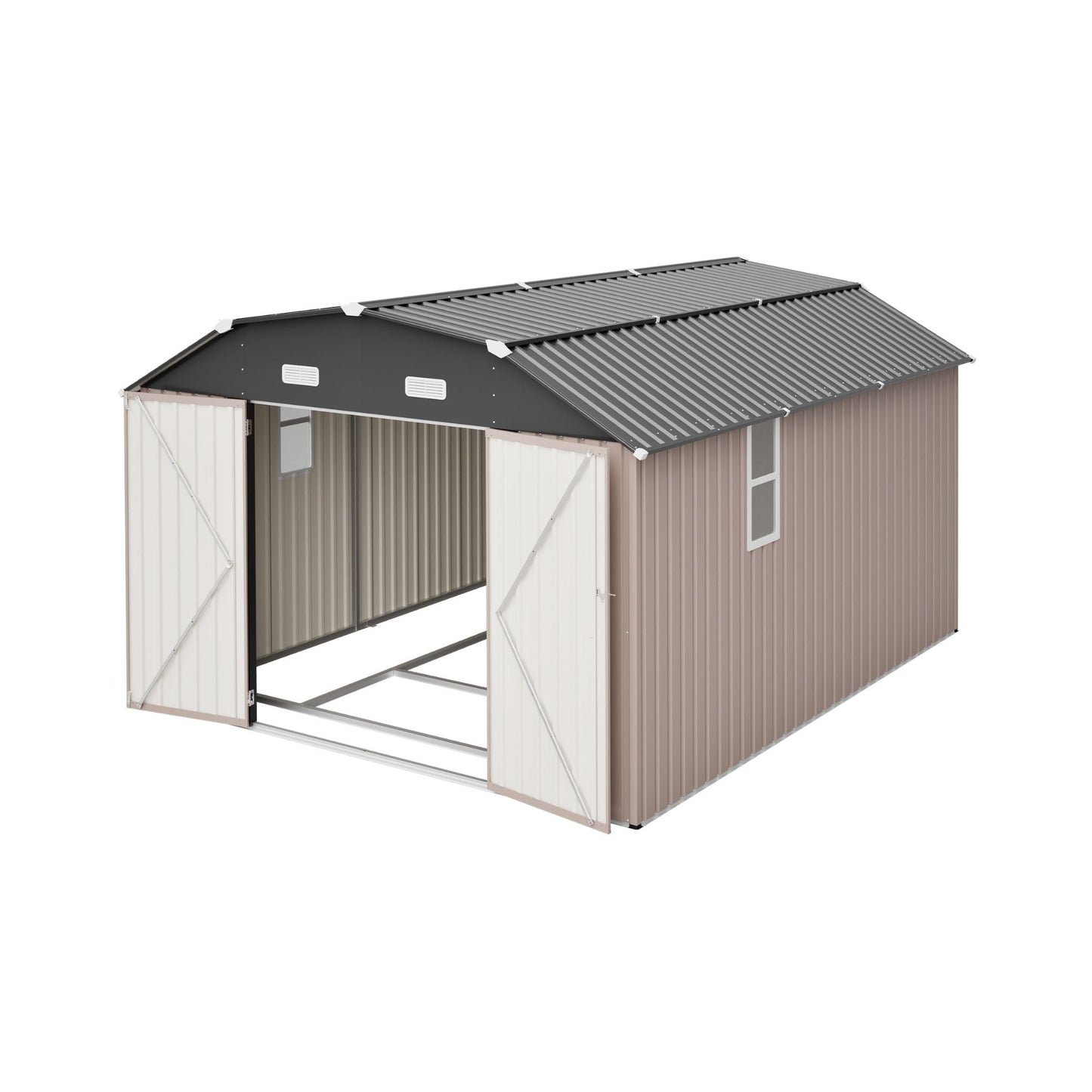 Alora 10x12 Heavy-Duty Outdoor Metal Storage Shed – With Floor