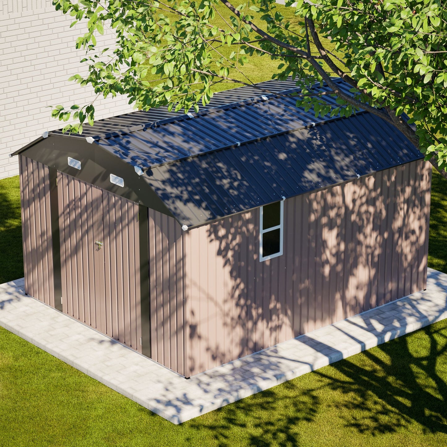 Alora 10x12 Heavy-Duty Outdoor Metal Storage Shed – With Floor