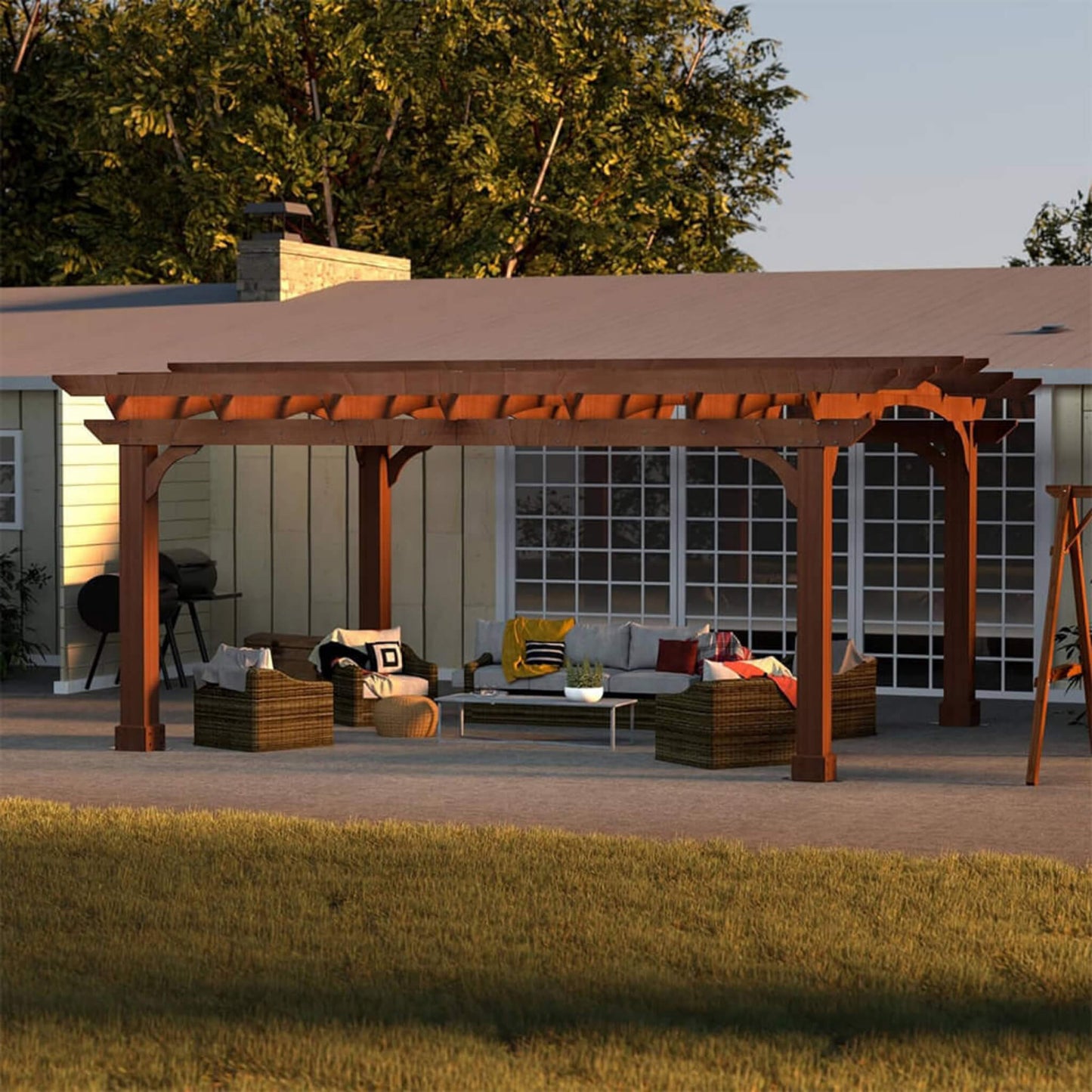 Alora 10x12 All-Season Cedar Wood Pergola – Arched Roof