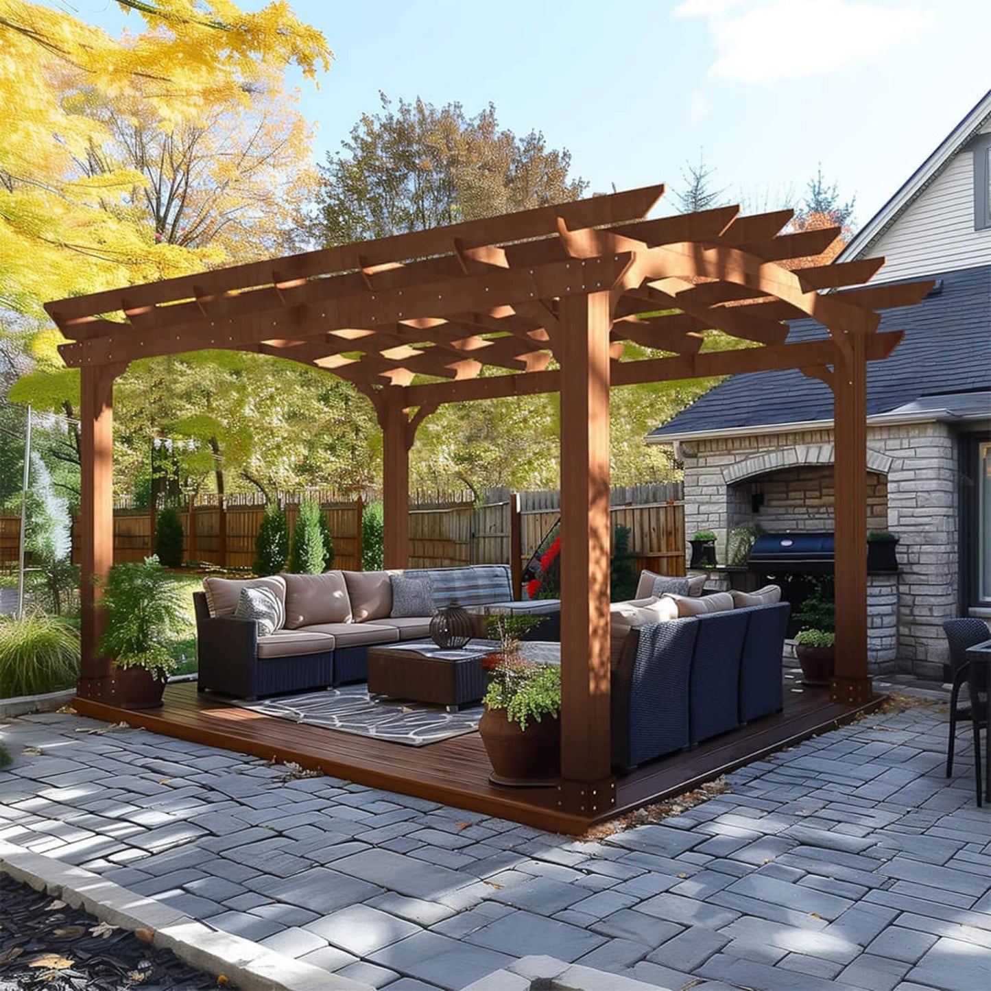 Alora 10x12 All-Season Cedar Wood Pergola – Arched Roof