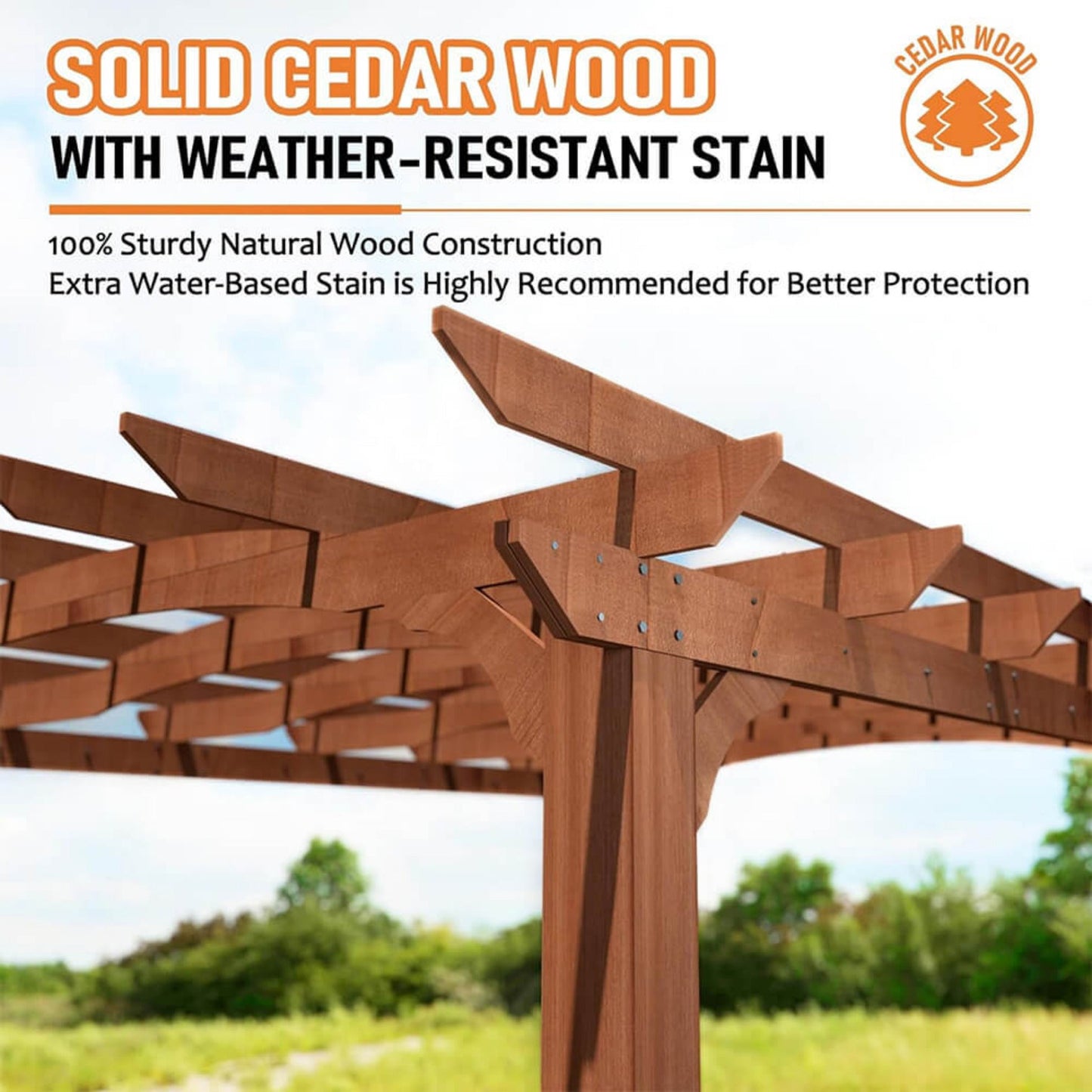 Alora 10x12 All-Season Cedar Wood Pergola – Arched Roof