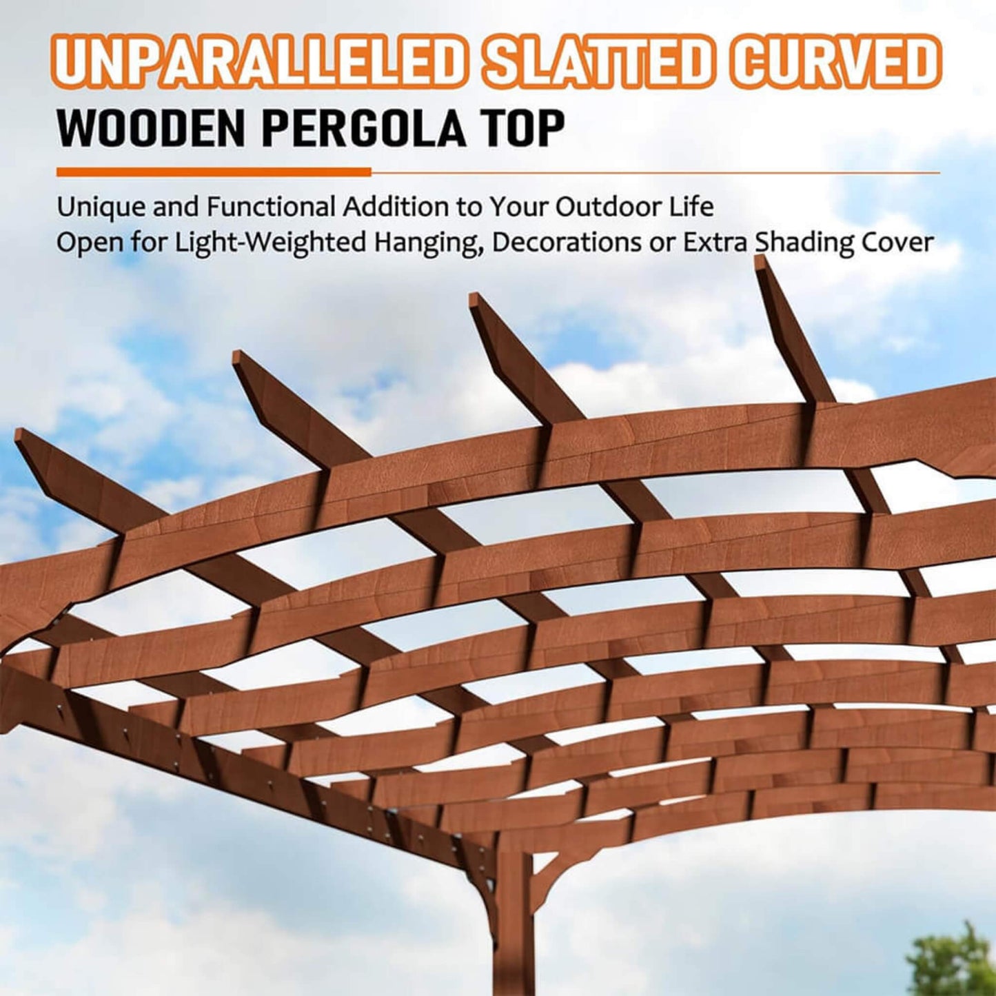 Alora 10x12 All-Season Cedar Wood Pergola – Arched Roof