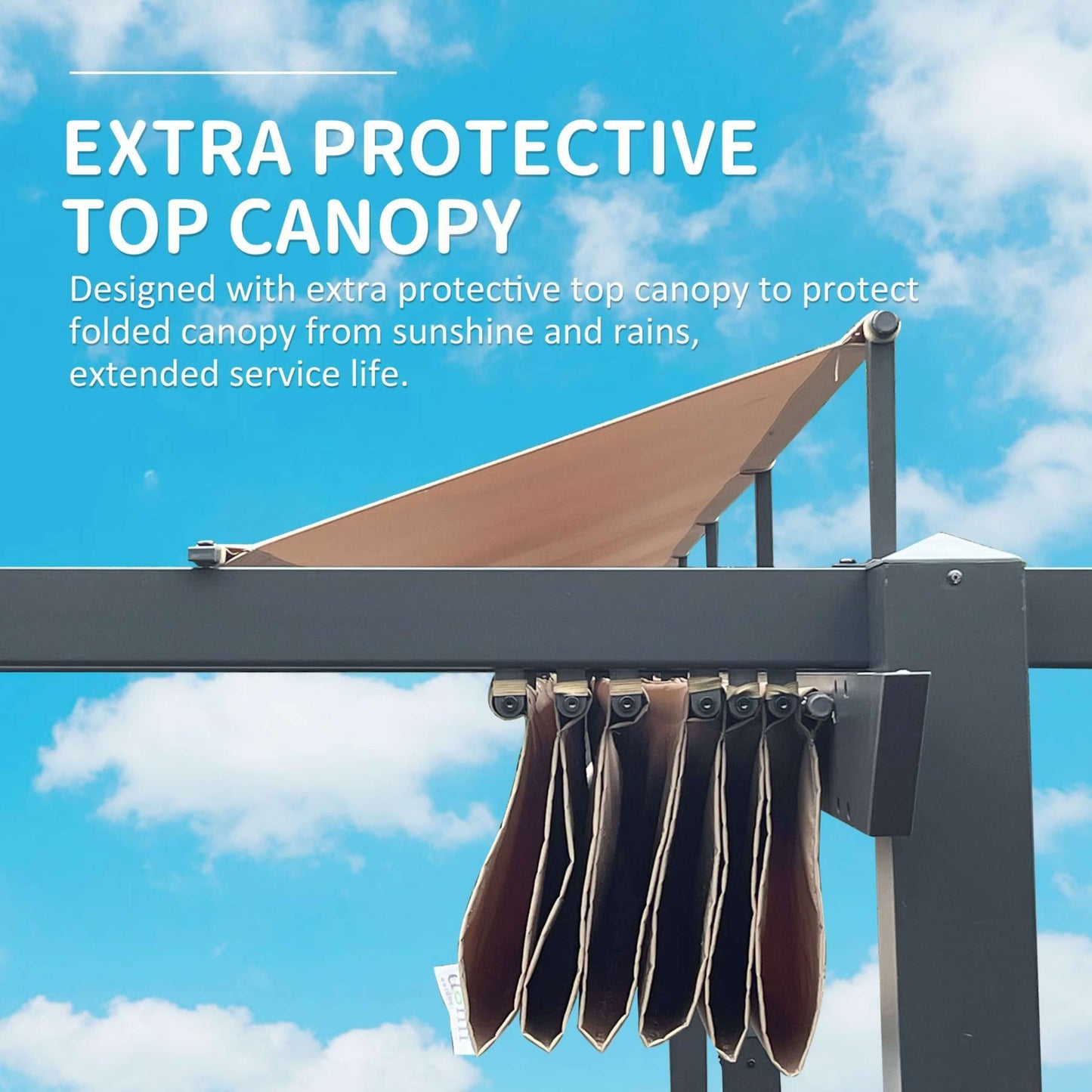 Alora 11x16 Retractable Aluminum Pergola – Weather-Resistant Canopy