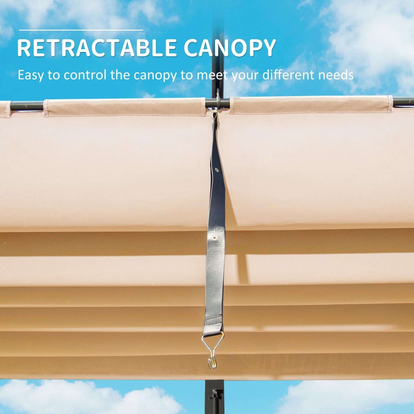 Alora 11x16 Retractable Aluminum Pergola – Weather-Resistant Canopy