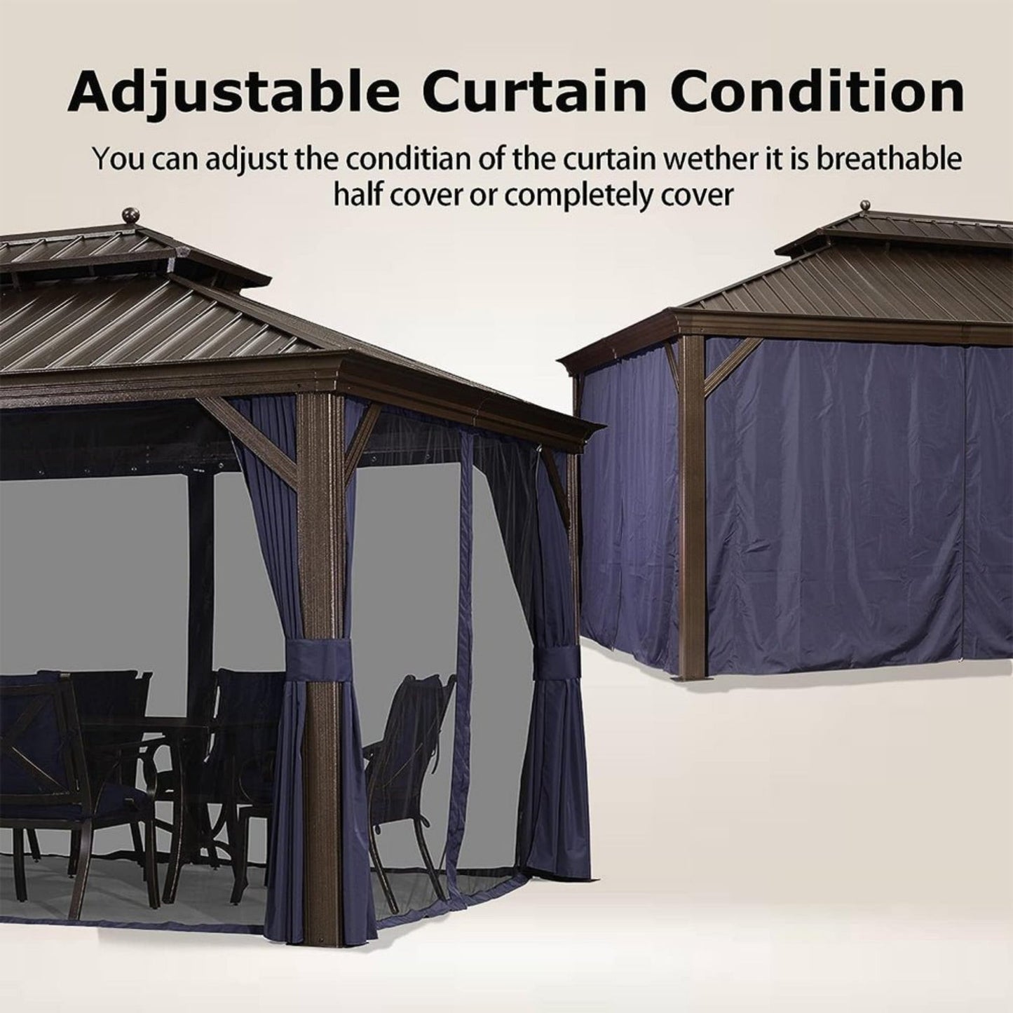 Alora 12x20 Heavy-Duty Hardtop Gazebo – Netting & Curtains