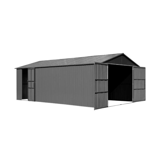 Heavy-Duty Outdoor Metal Garage Shed – Lockable Doors, No Floor