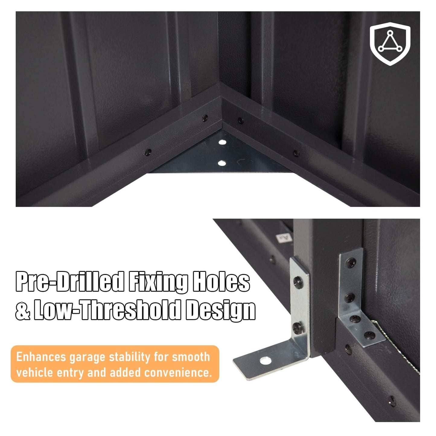 Heavy-Duty Outdoor Metal Garage Shed – Lockable Doors, No Floor