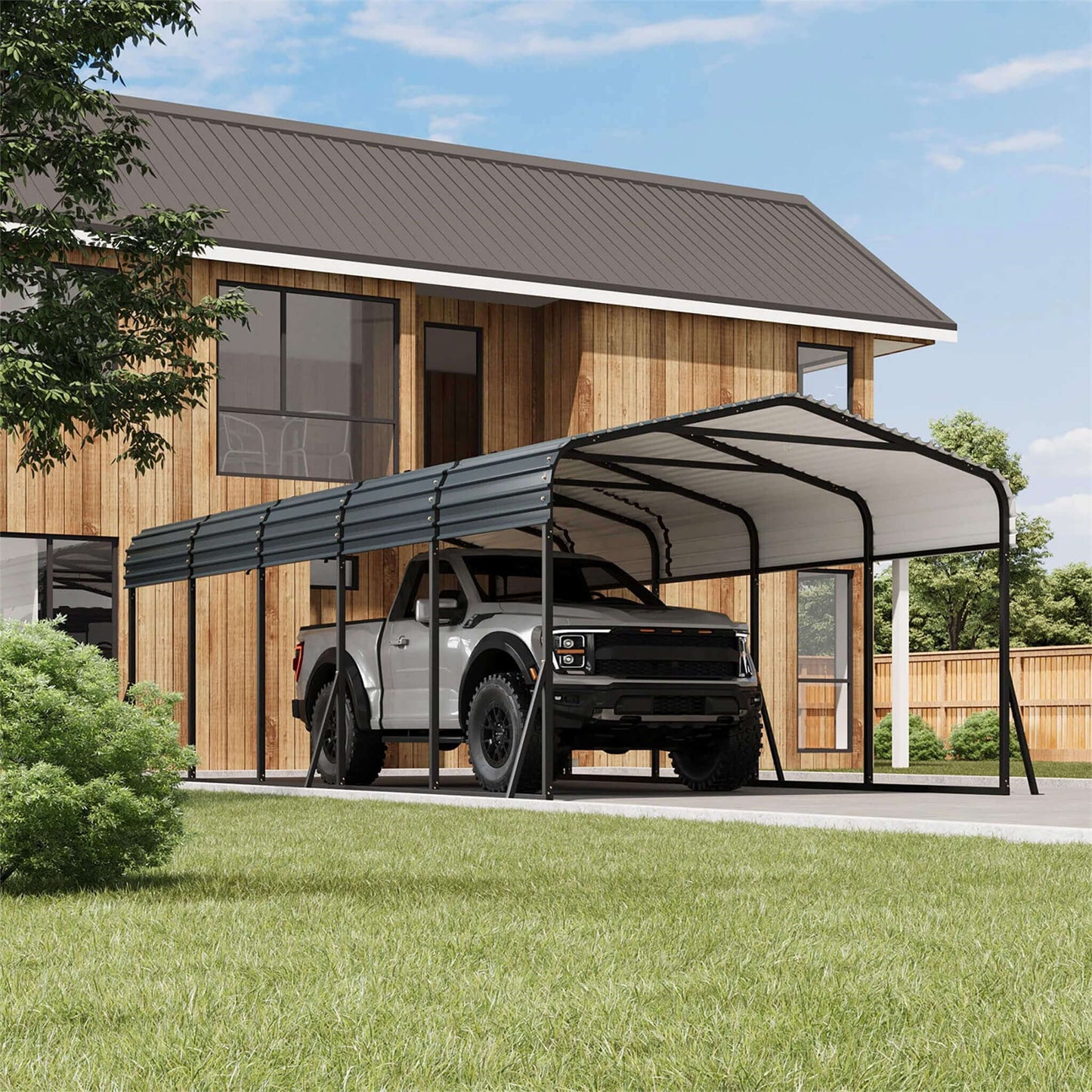 Alora 12x24 Heavy-Duty Metal Carport Kit – Galvanized Steel Roof