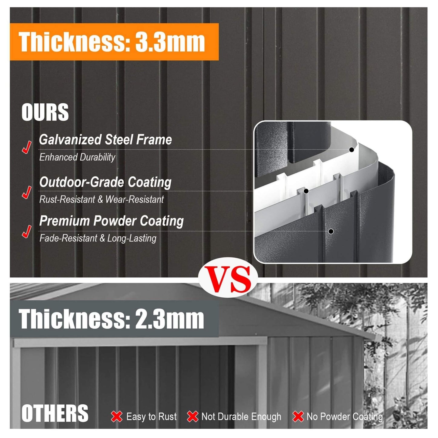 Alora 12x25 Heavy-Duty Metal Carport Garage Shed – Double Hinged Doors