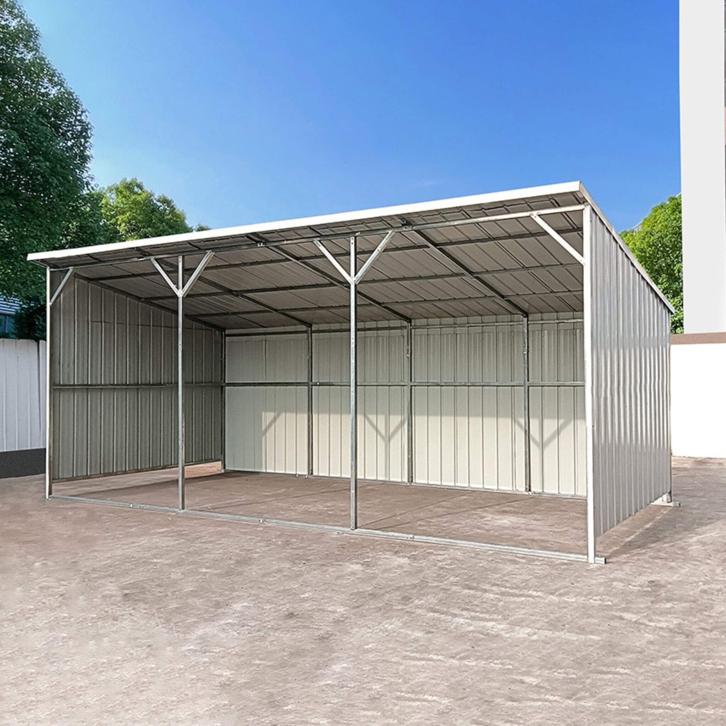 Alora 12x25 Heavy-Duty Galvanized Steel Equipment Storage Shed