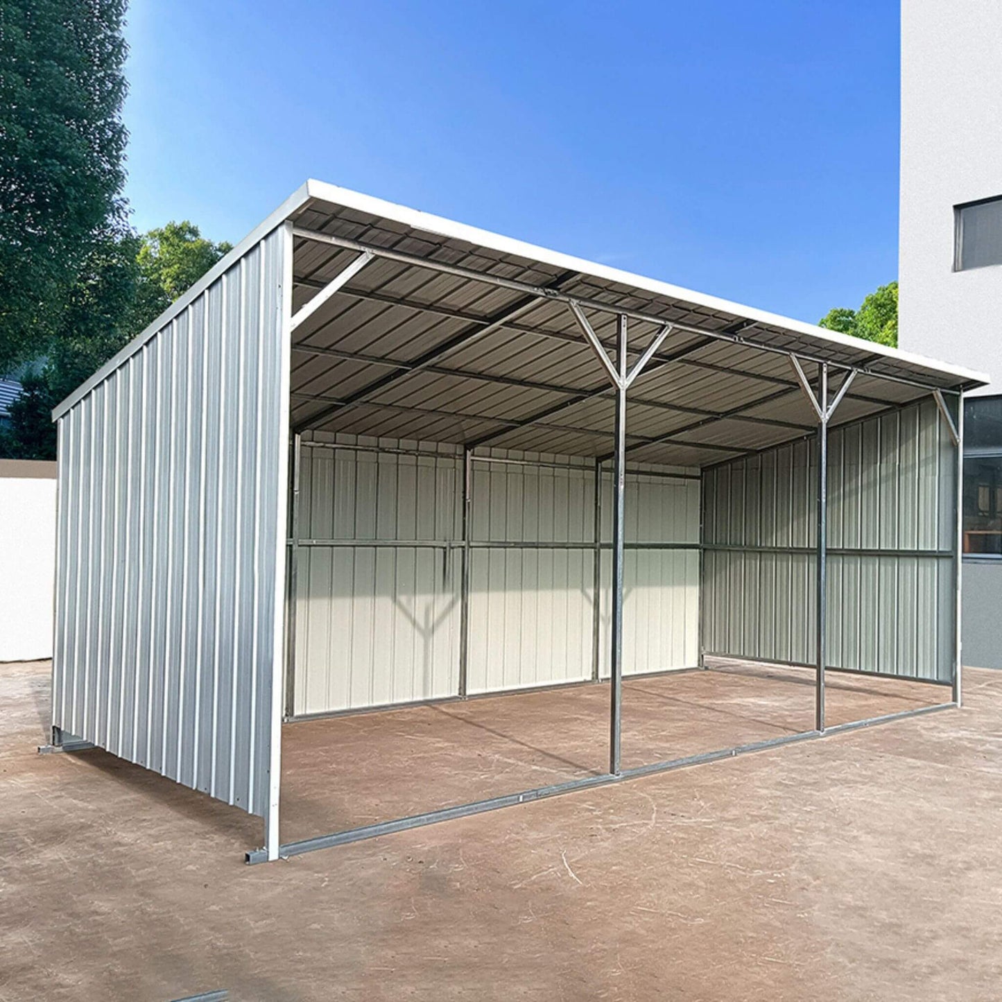 Alora 12x25 Heavy-Duty Galvanized Steel Equipment Storage Shed