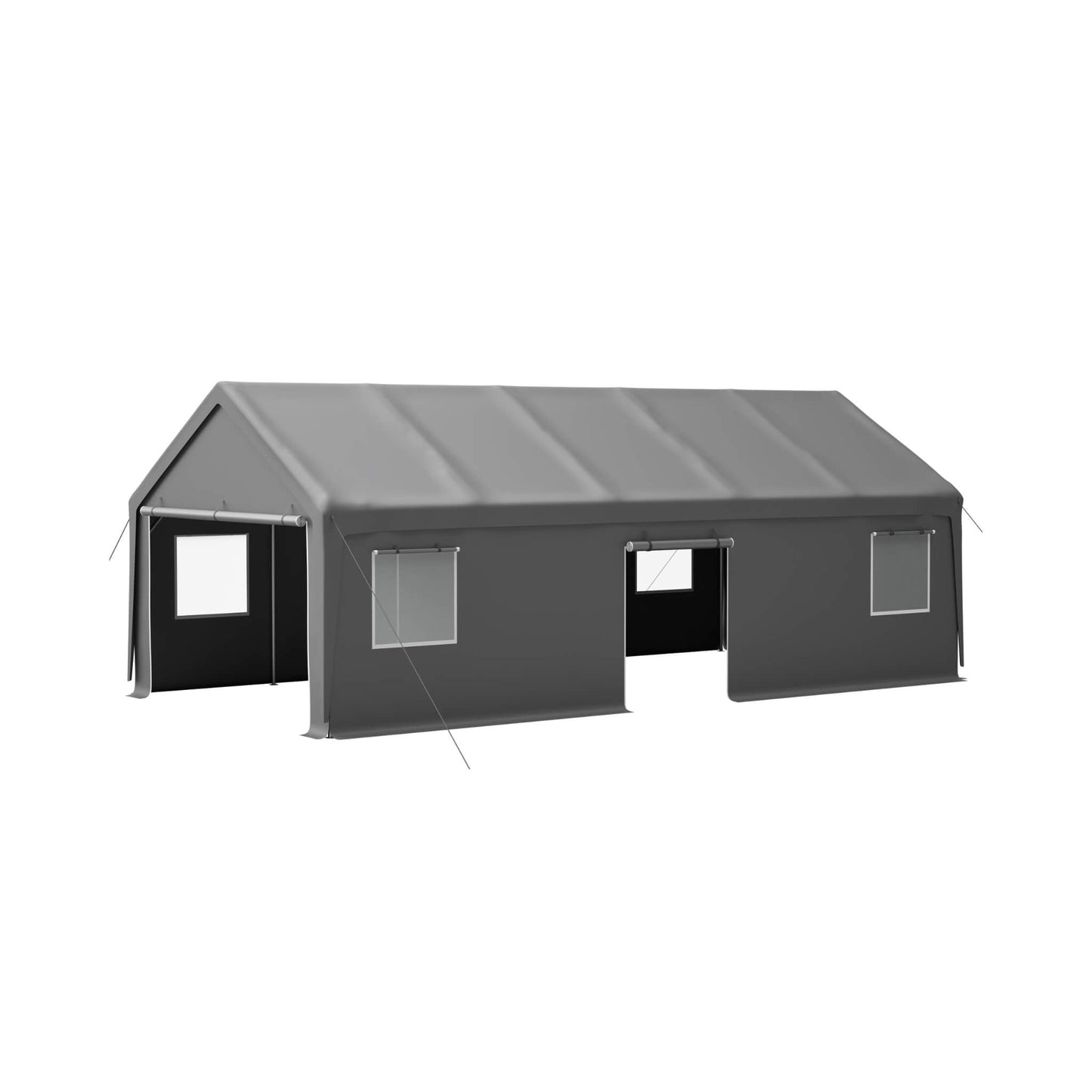 Alora 13x26 Heavy-Duty Carport Canopy – Roll-Up Doors & Windows