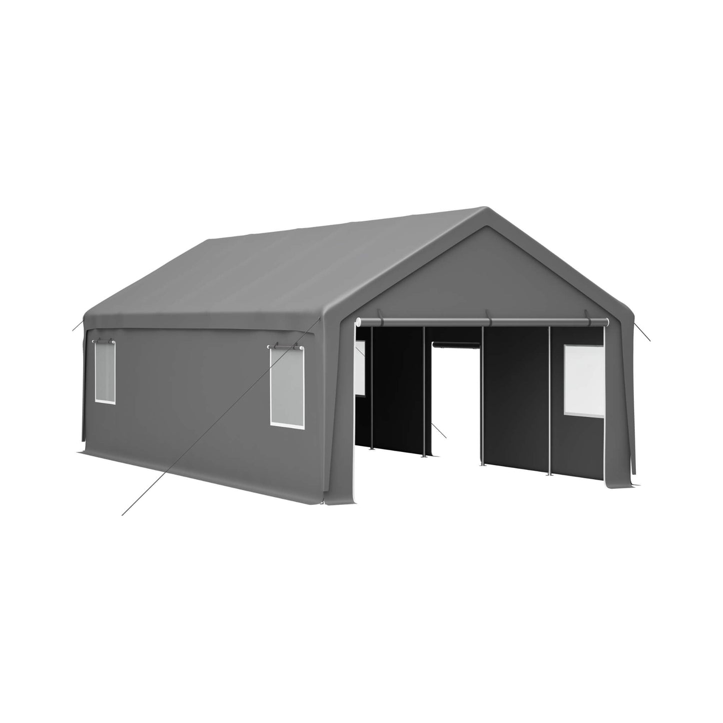 Alora 13x26 Heavy-Duty Carport Canopy – Roll-Up Doors & Windows
