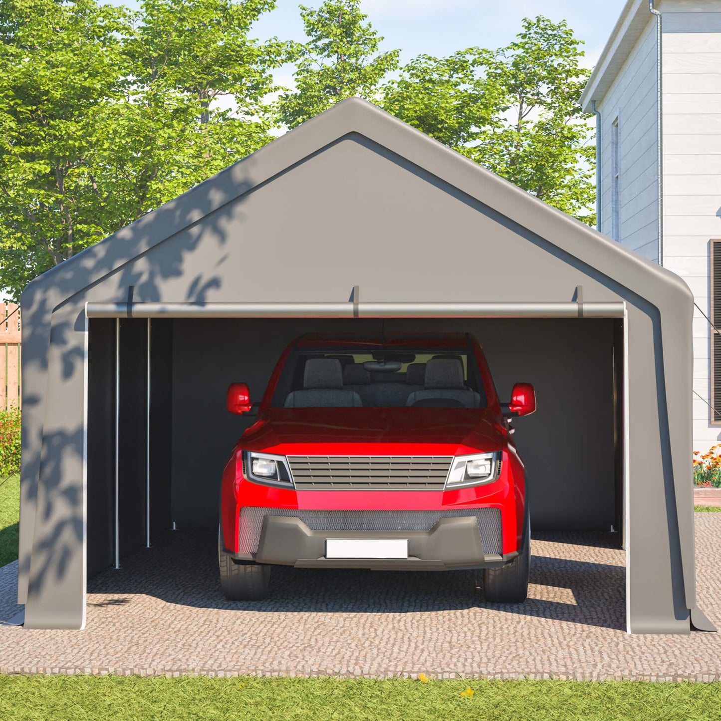 Alora 13x26 Heavy-Duty Carport Canopy – Roll-Up Doors & Windows