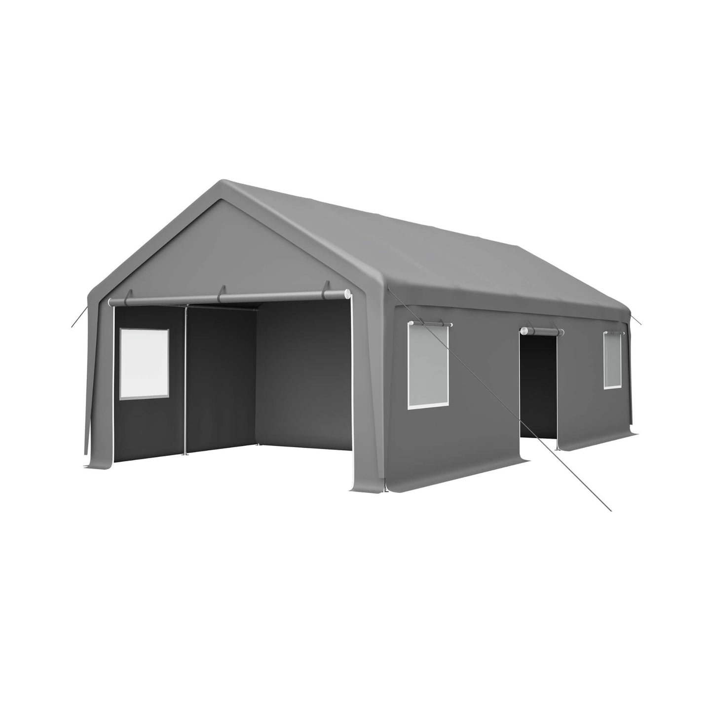Alora 13x26 Heavy-Duty Carport Canopy – Roll-Up Doors & Windows
