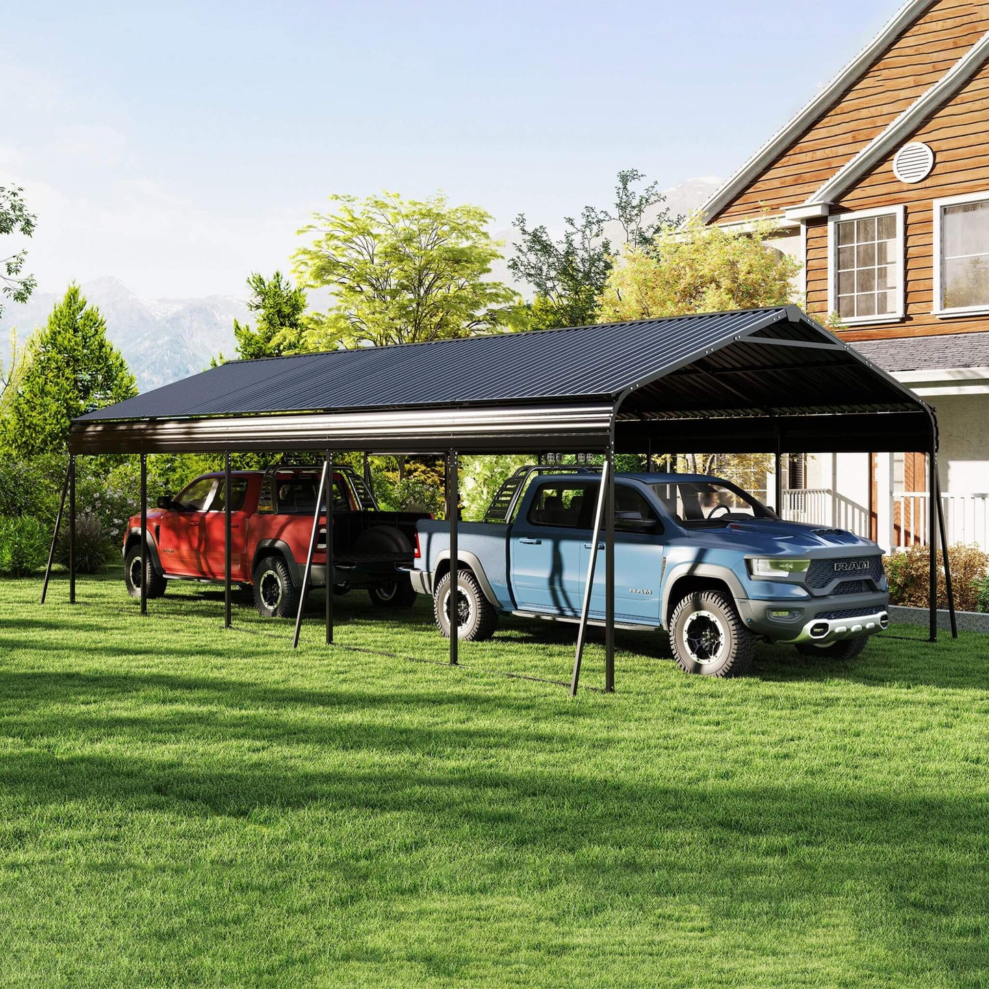 Alora 13x26 Heavy-Duty Weather-Resistant Carport – Protective Film