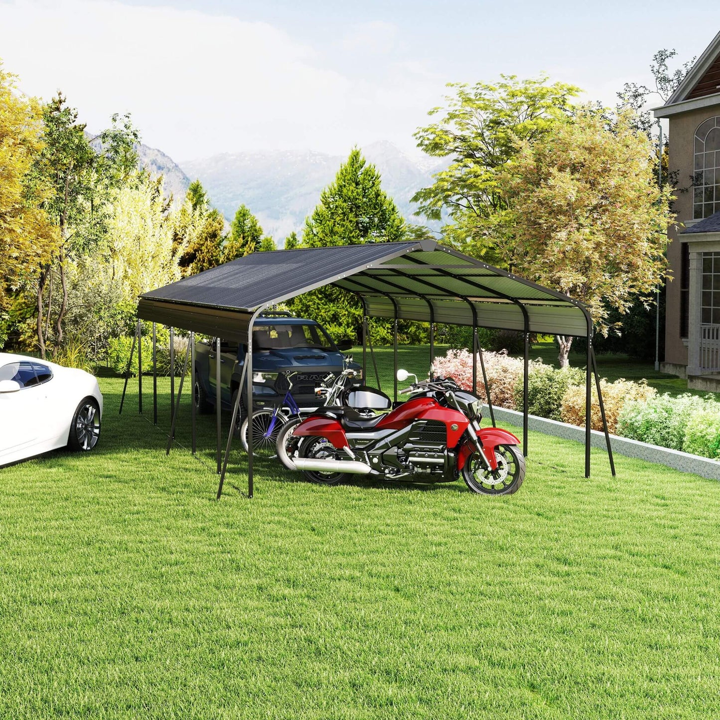 Alora 13x26 Heavy-Duty Weather-Resistant Carport – Protective Film