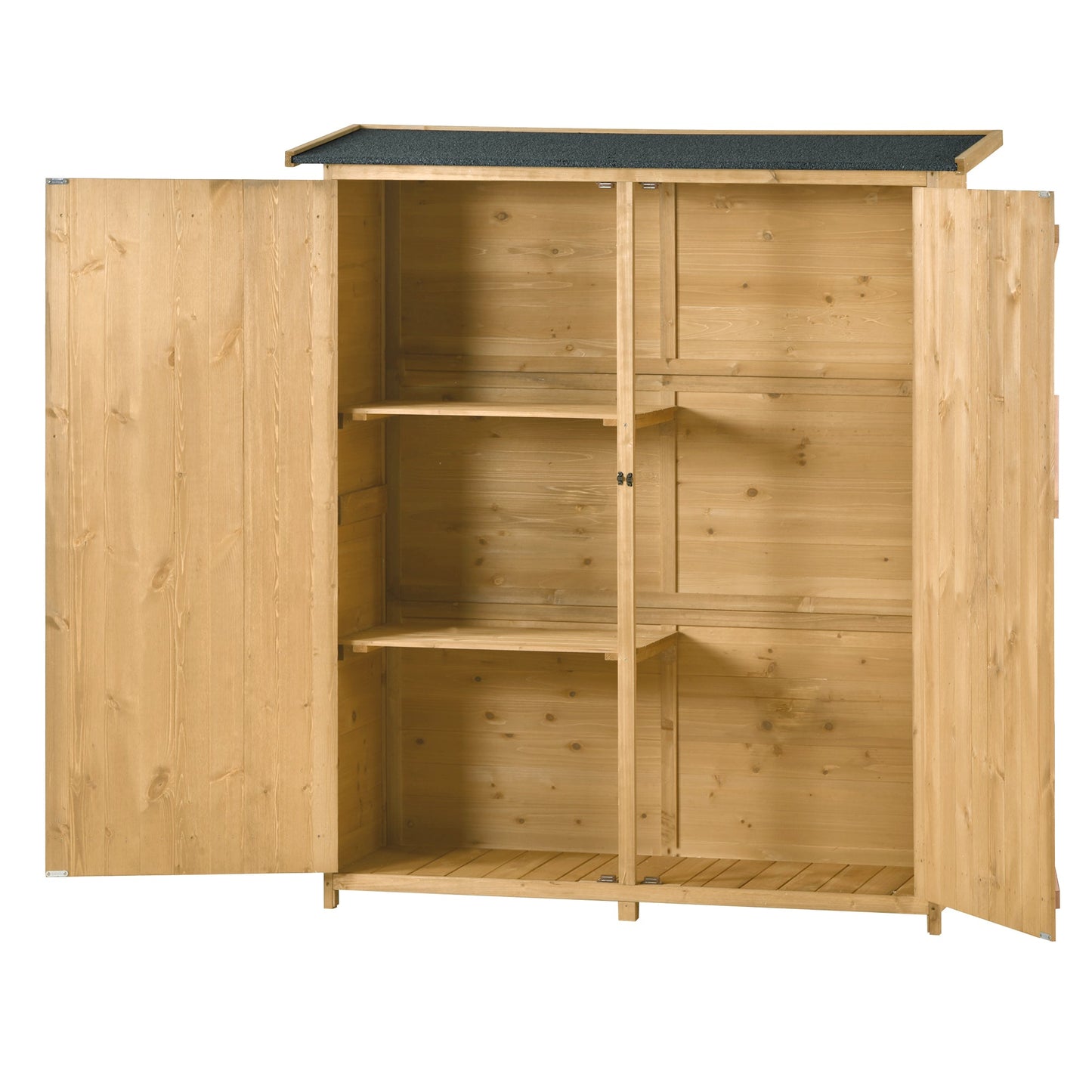 5x4 Outdoor Wood Storage Shed – Natural Finish, Waterproof Asphalt Roof