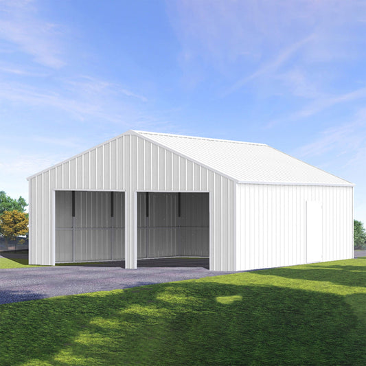 Alora 22x23 Heavy-Duty Double Garage Steel Barn Shed