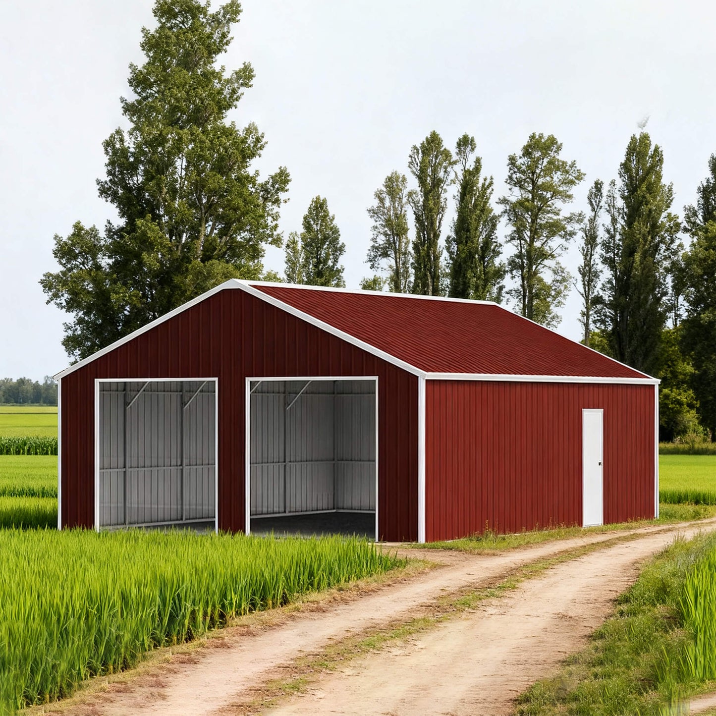Alora 25x33 Heavy-Duty Galvanized Steel Storage Shed – Dual Doors
