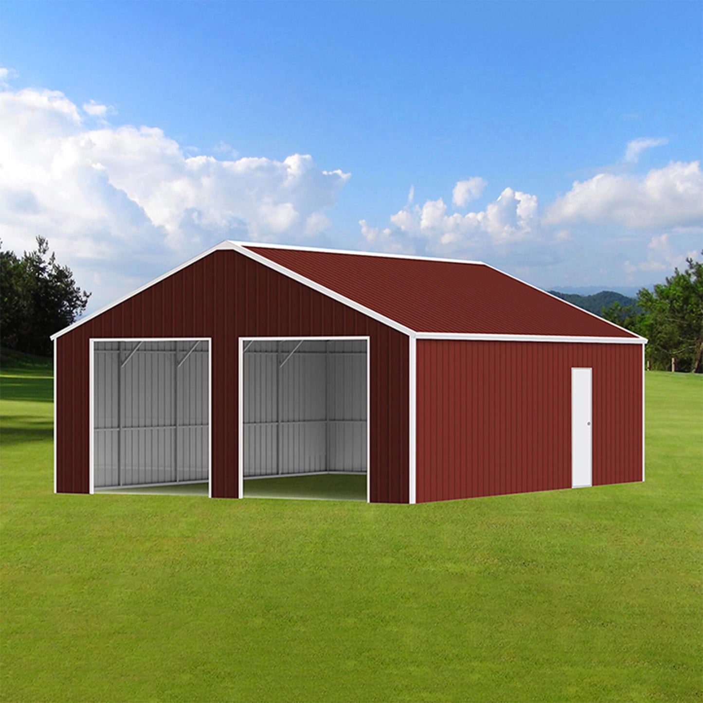 Alora 25x33 Heavy-Duty Galvanized Steel Storage Shed – Dual Doors