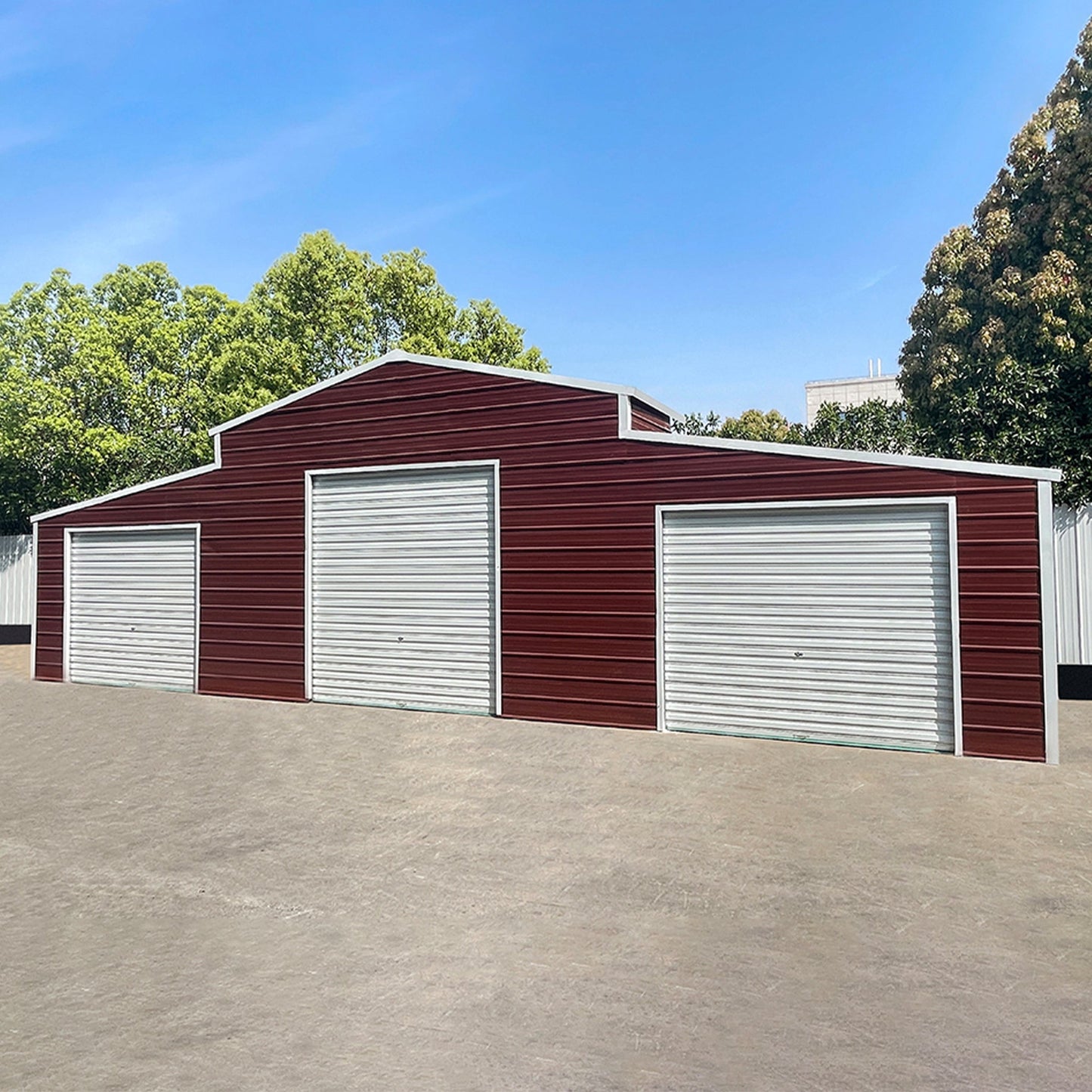 30x42 Heavy-Duty All-Weather Galvanized Steel Shed – 3-Car Garage