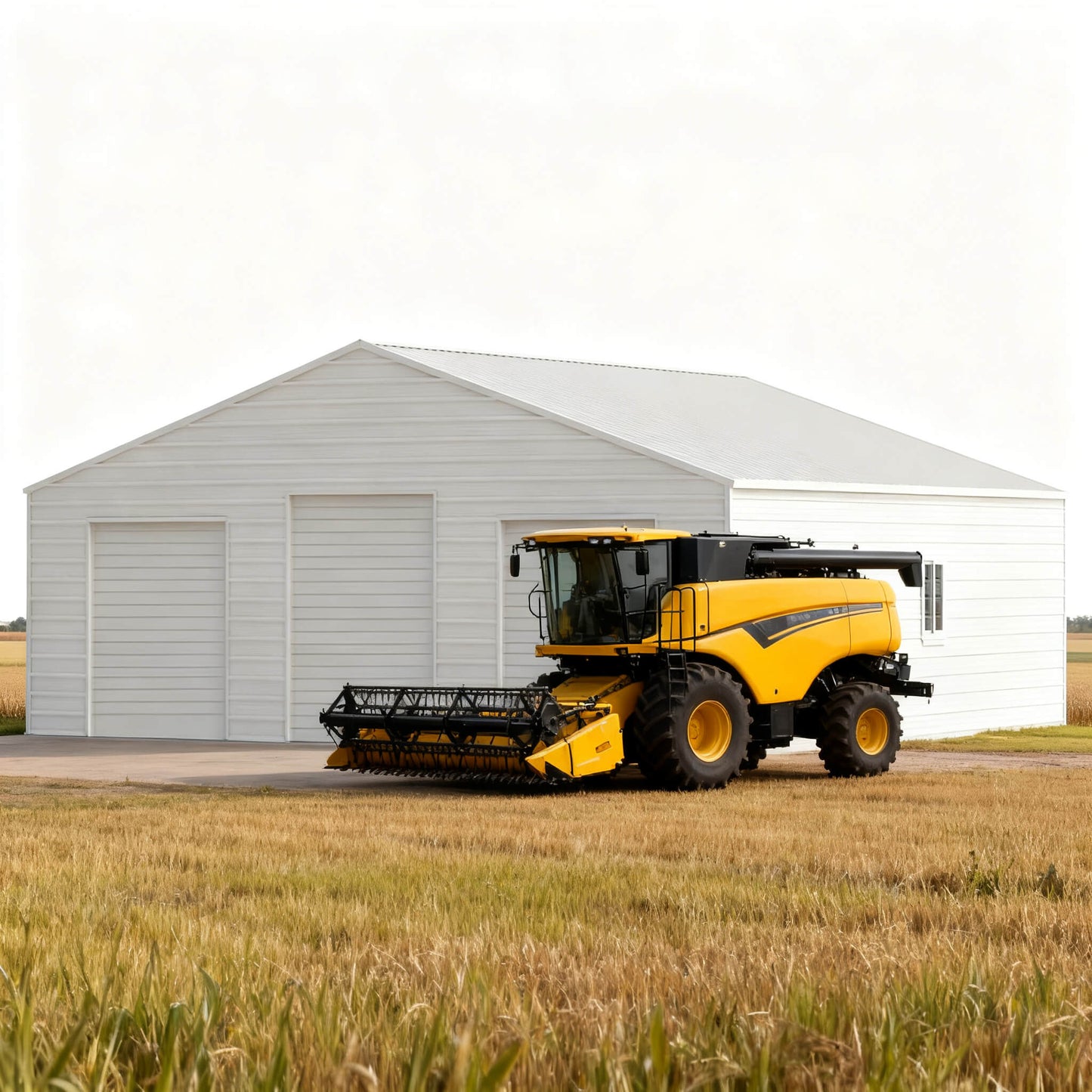 39x39 Extra-Large Galvanized Steel Barn Shed – 3 Rolling Garage Doors