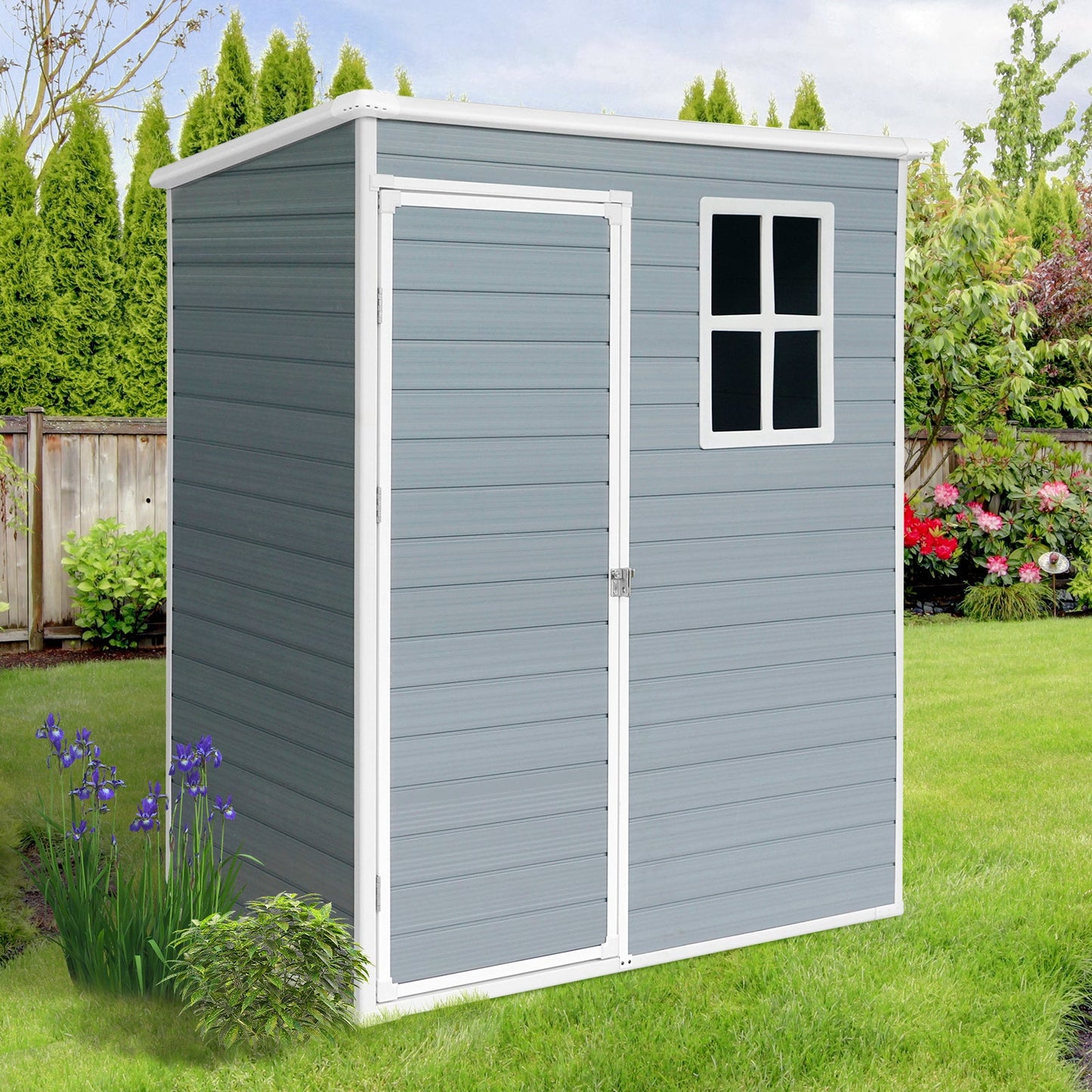 5x3 Outdoor Resin Storage Shed Kit – Grey