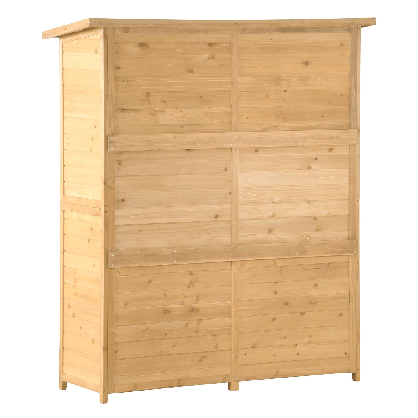 5x4 Outdoor Wood Storage Shed – Natural Finish, Waterproof Asphalt Roof