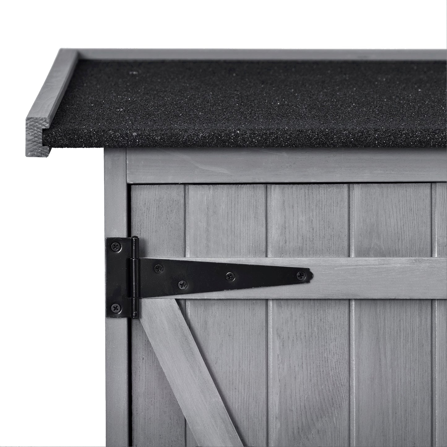 5x4 Outdoor Wood Storage Shed – Gray Finish, Waterproof Asphalt Roof