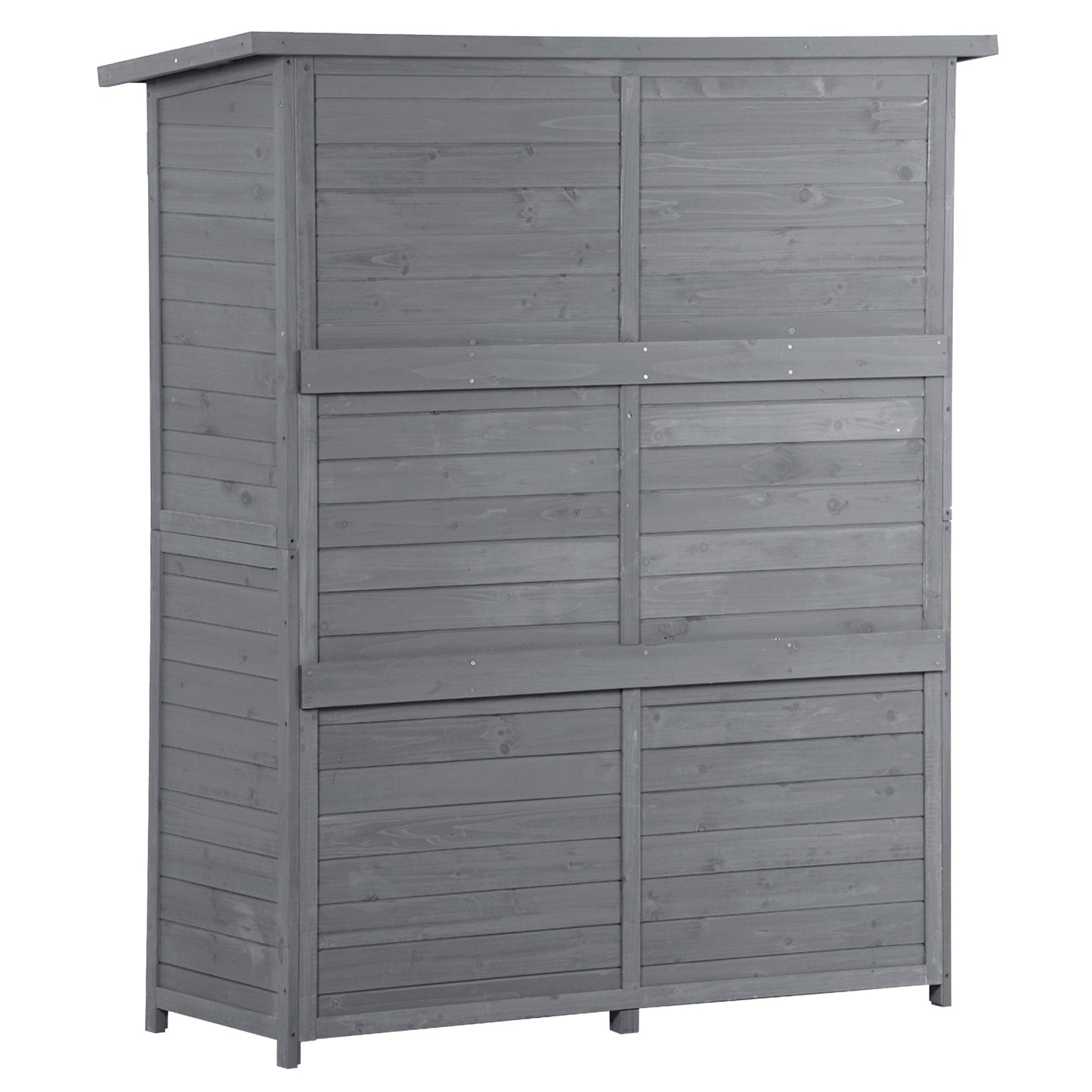 5x4 Outdoor Wood Storage Shed – Gray Finish, Waterproof Asphalt Roof