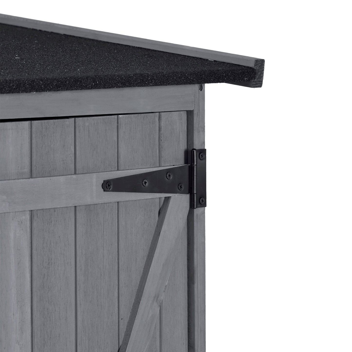 5x4 Outdoor Wood Storage Shed – Gray Finish, Waterproof Asphalt Roof