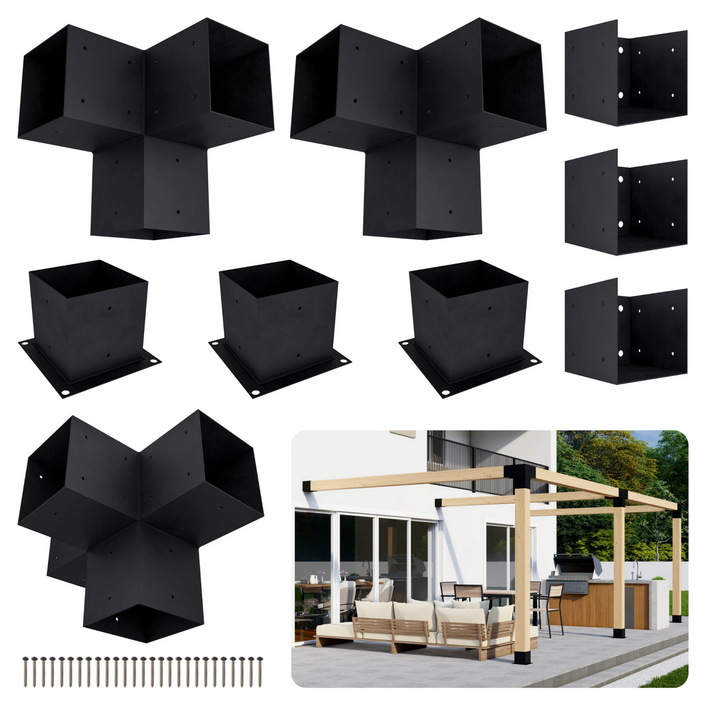 DIY Attached Pergola Bracket Kit – Up to 24x12