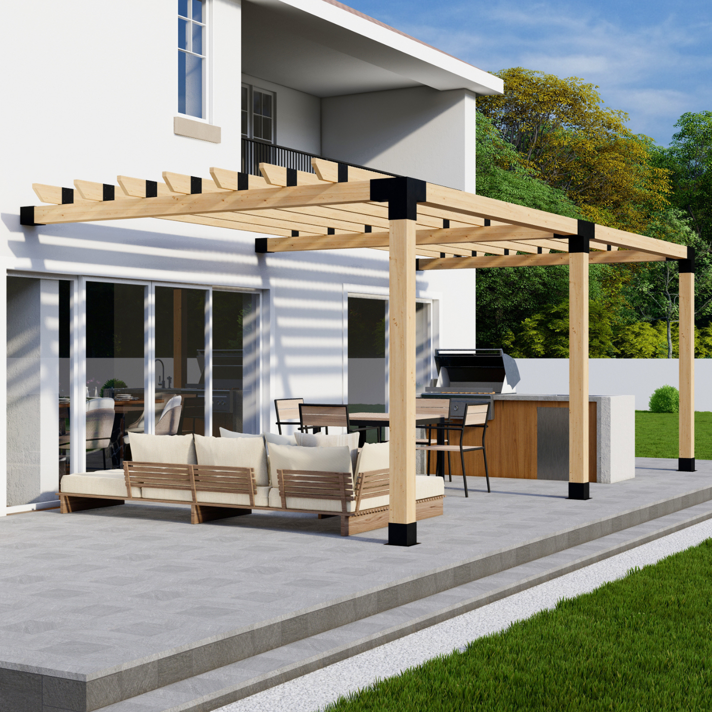 DIY Attached Pergola Bracket Kit – Roof Rafters, Up to 24x12