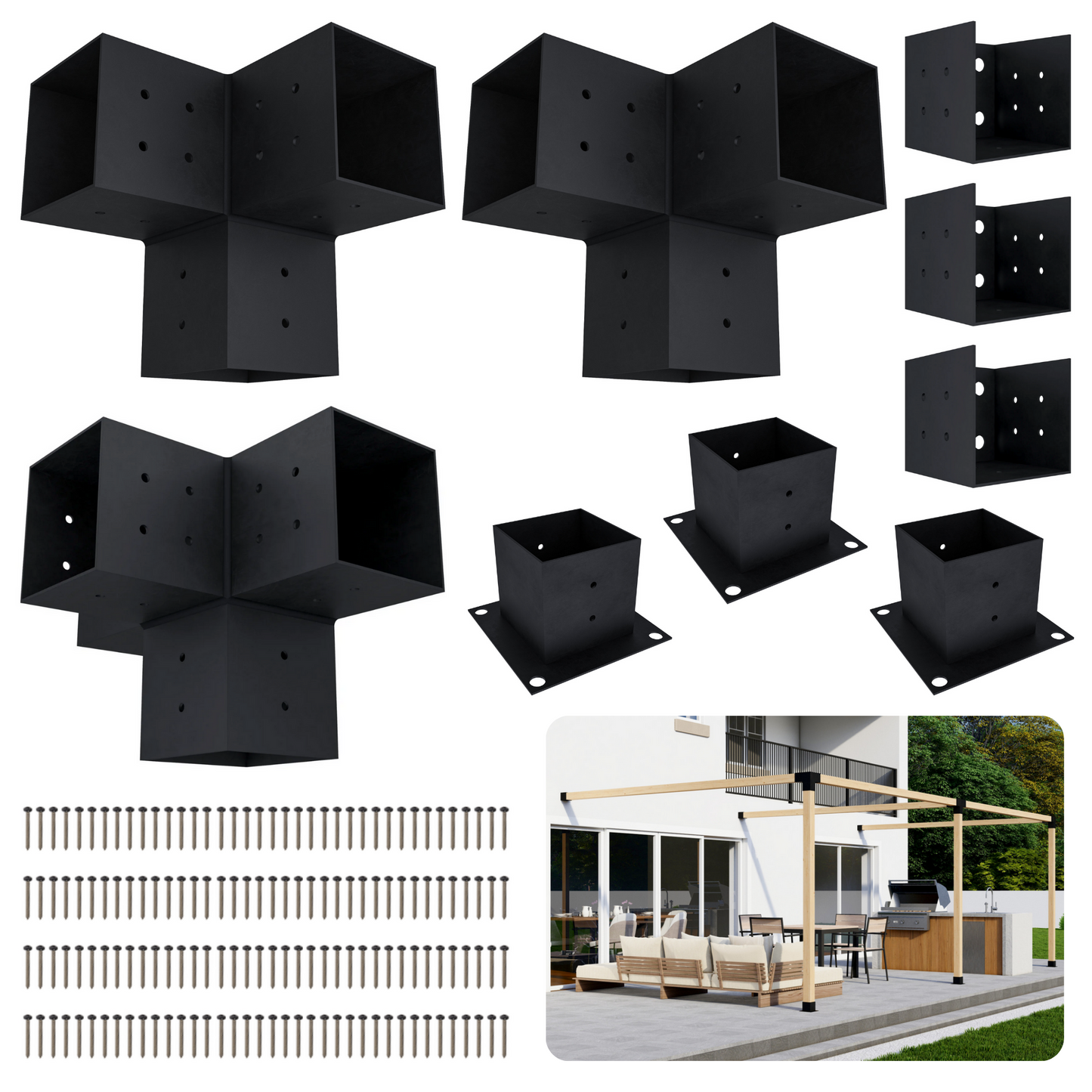 DIY Attached Pergola Bracket Kit – Up to 24x12