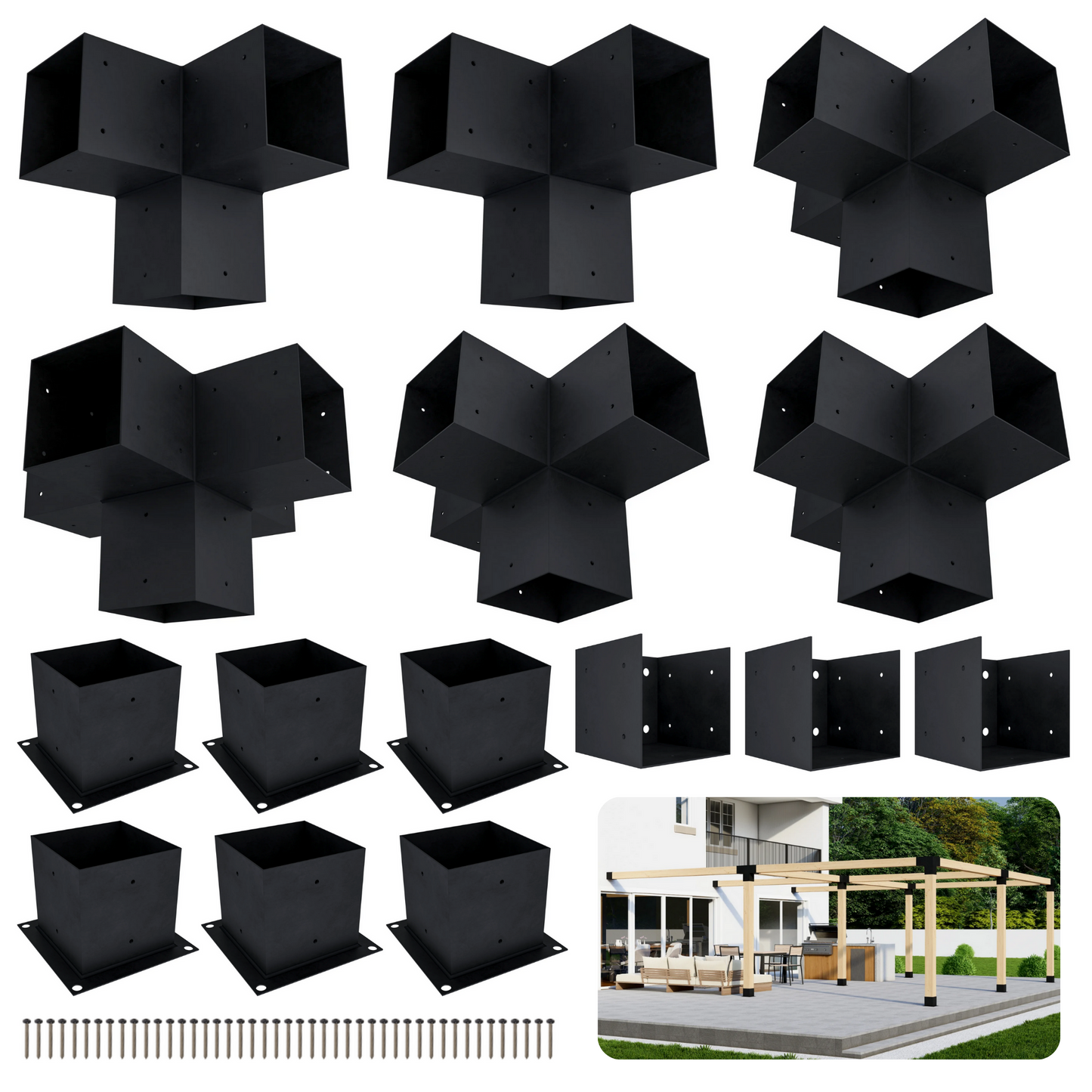 DIY Attached Pergola Bracket Kit – Up to 24x24