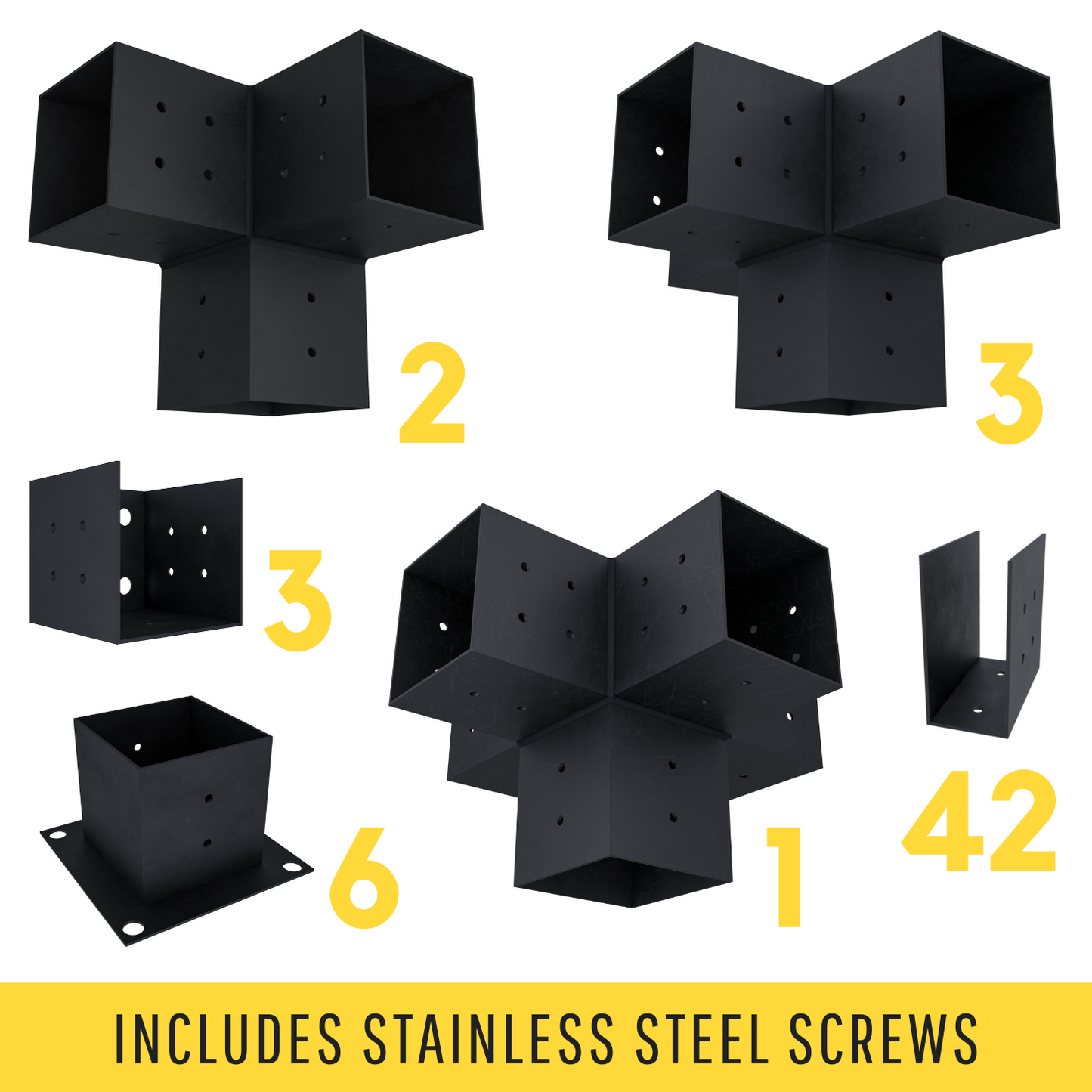 DIY Attached Pergola Bracket Kit – Roof Rafters, Up to 24x24