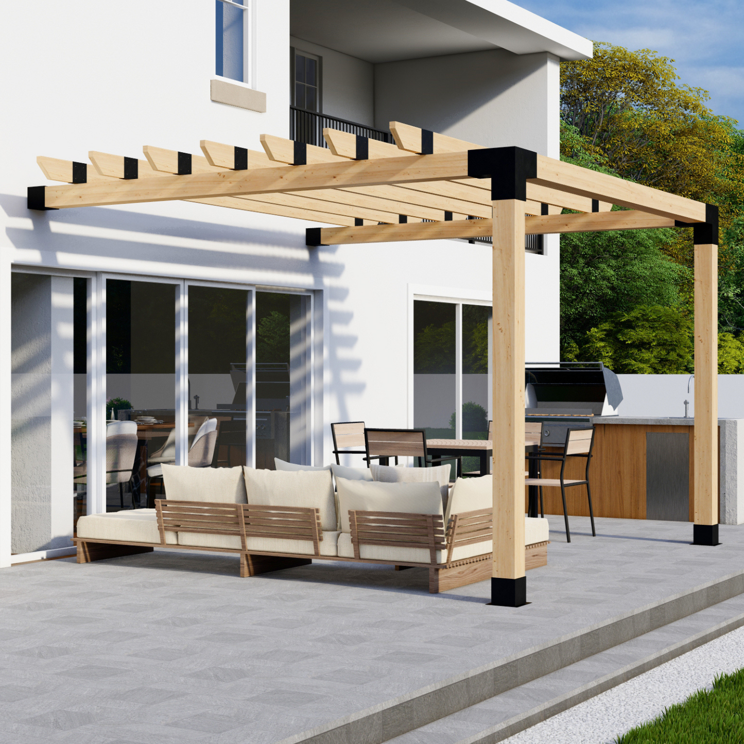 DIY Freestanding Pergola Bracket Kit – Roof Rafters, Up to 12x12